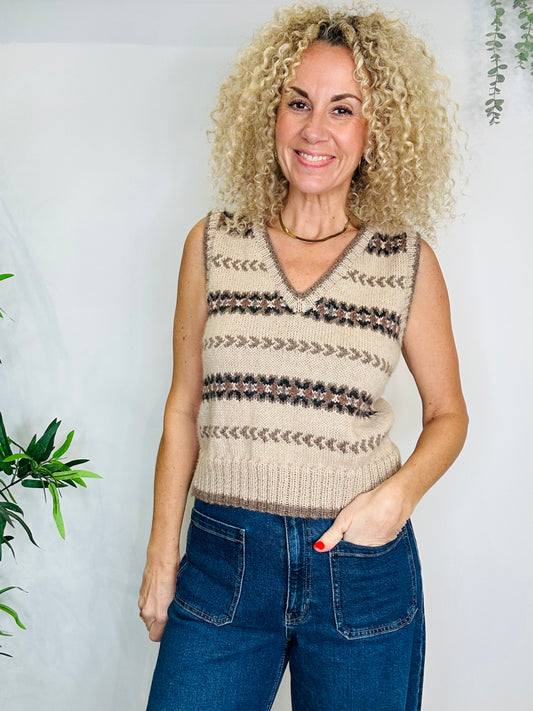Fairisle Knitted Tank - Size S