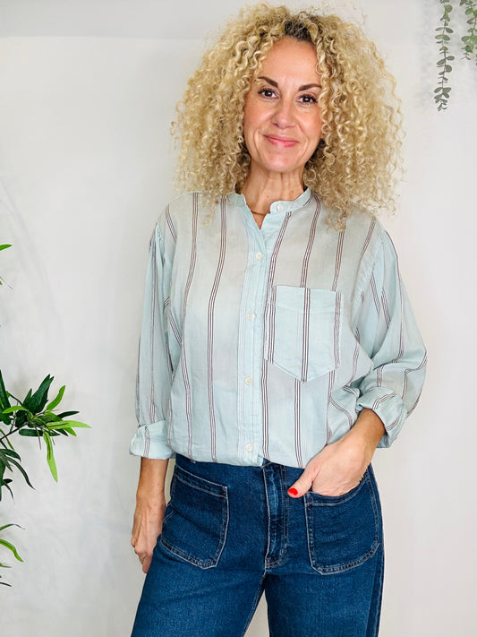 Striped Satchell Shirt - Size 38