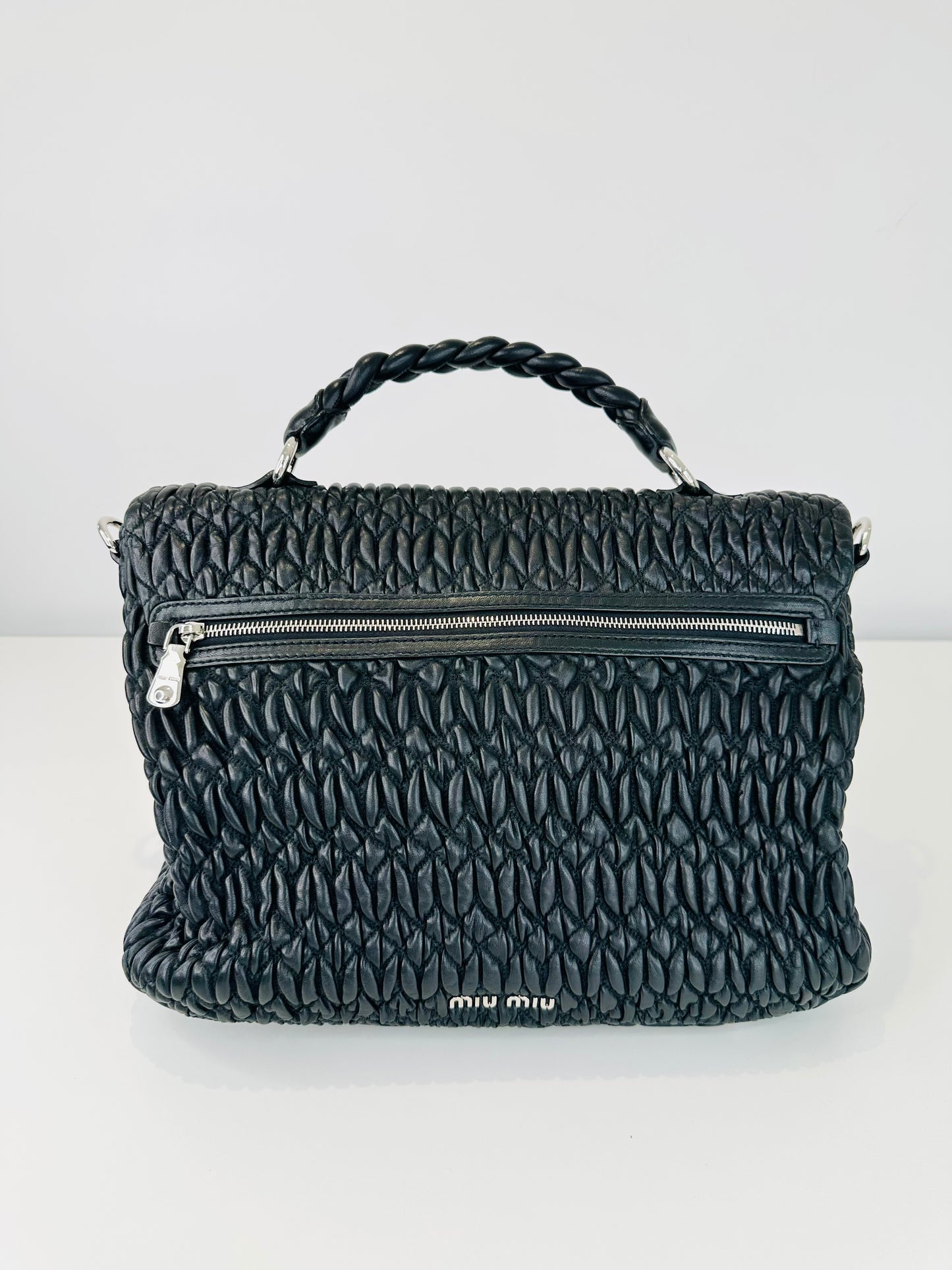 Matelasse Leather Satchel Bag