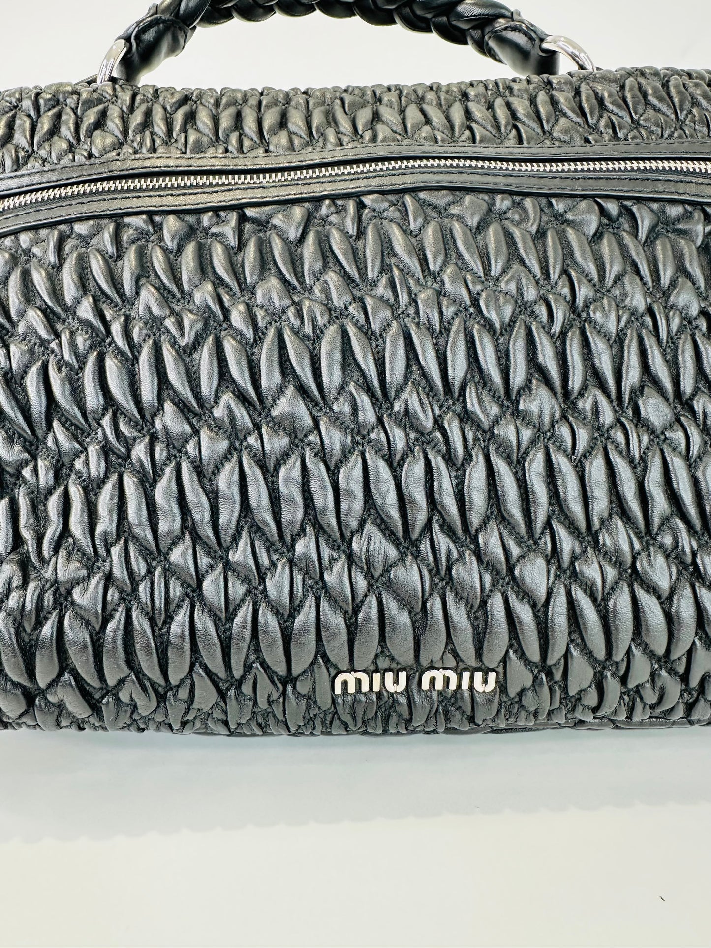 Matelasse Leather Satchel Bag