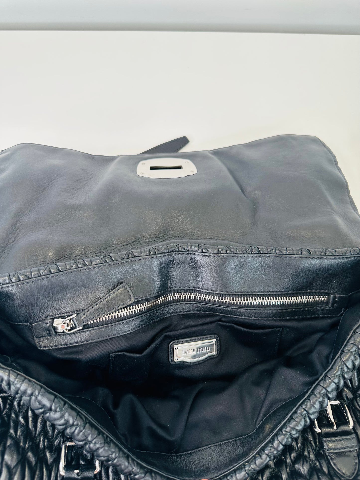 Matelasse Leather Satchel Bag