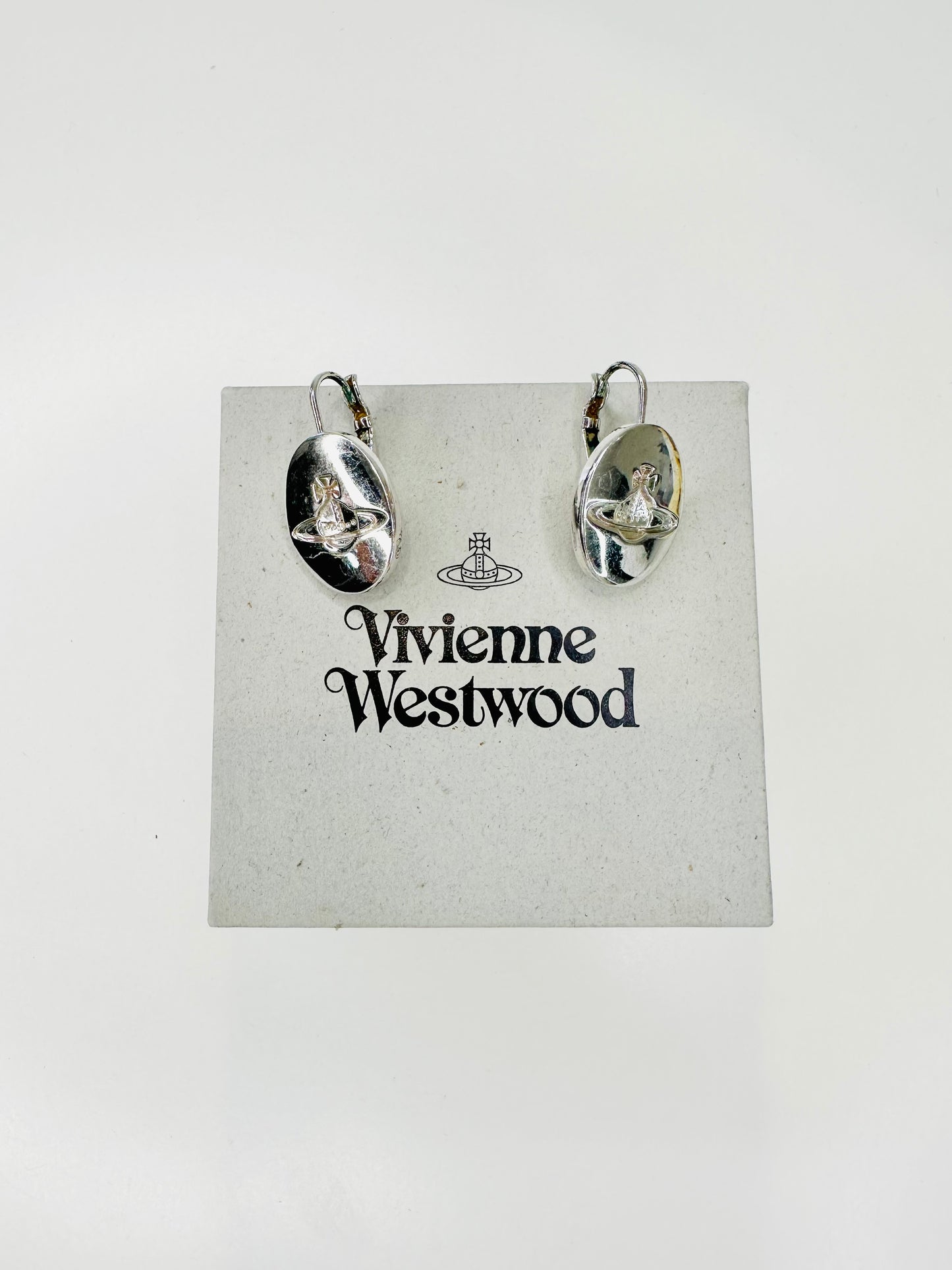 Oval Plate Drop Earrings