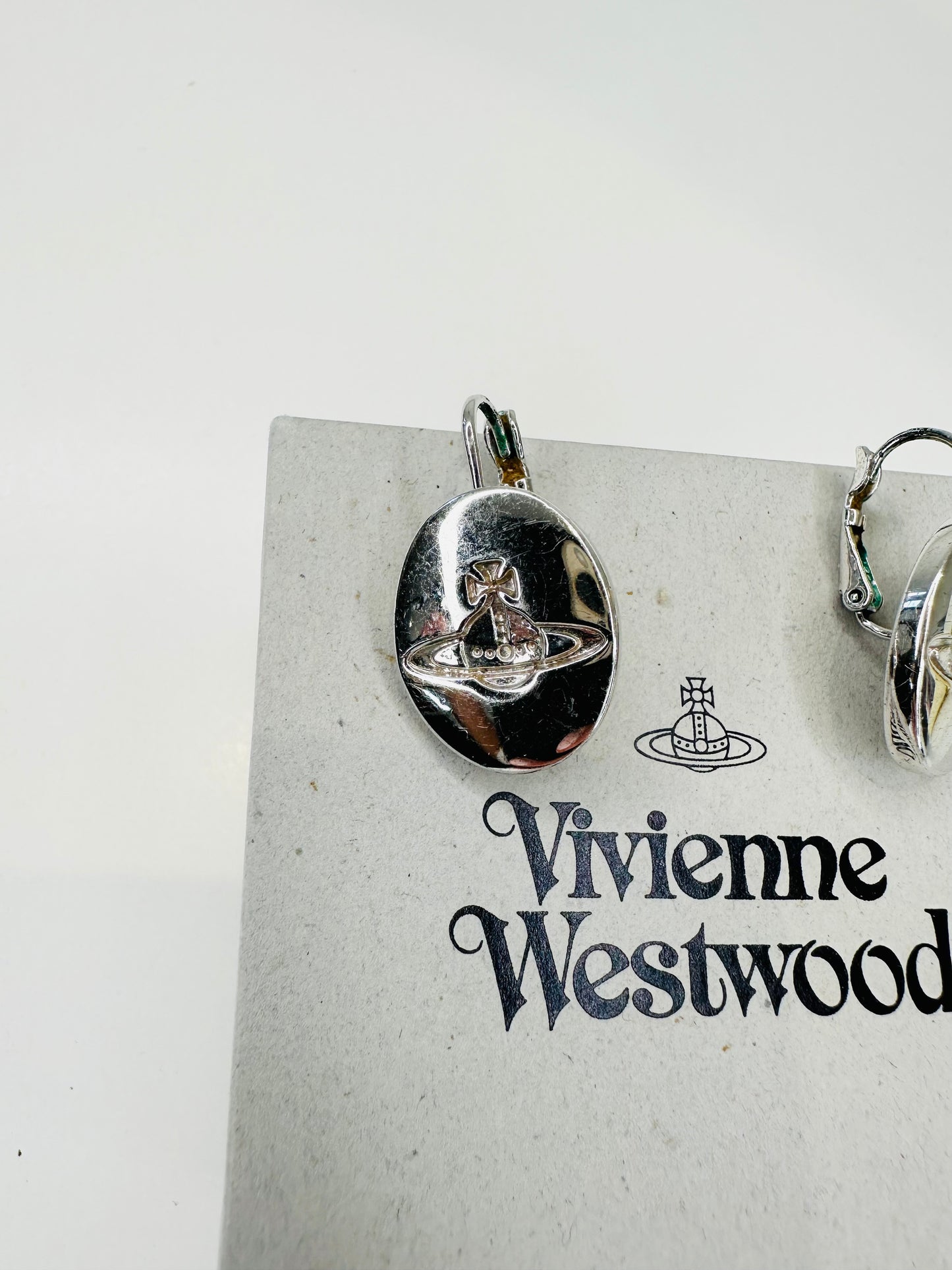 Oval Plate Drop Earrings