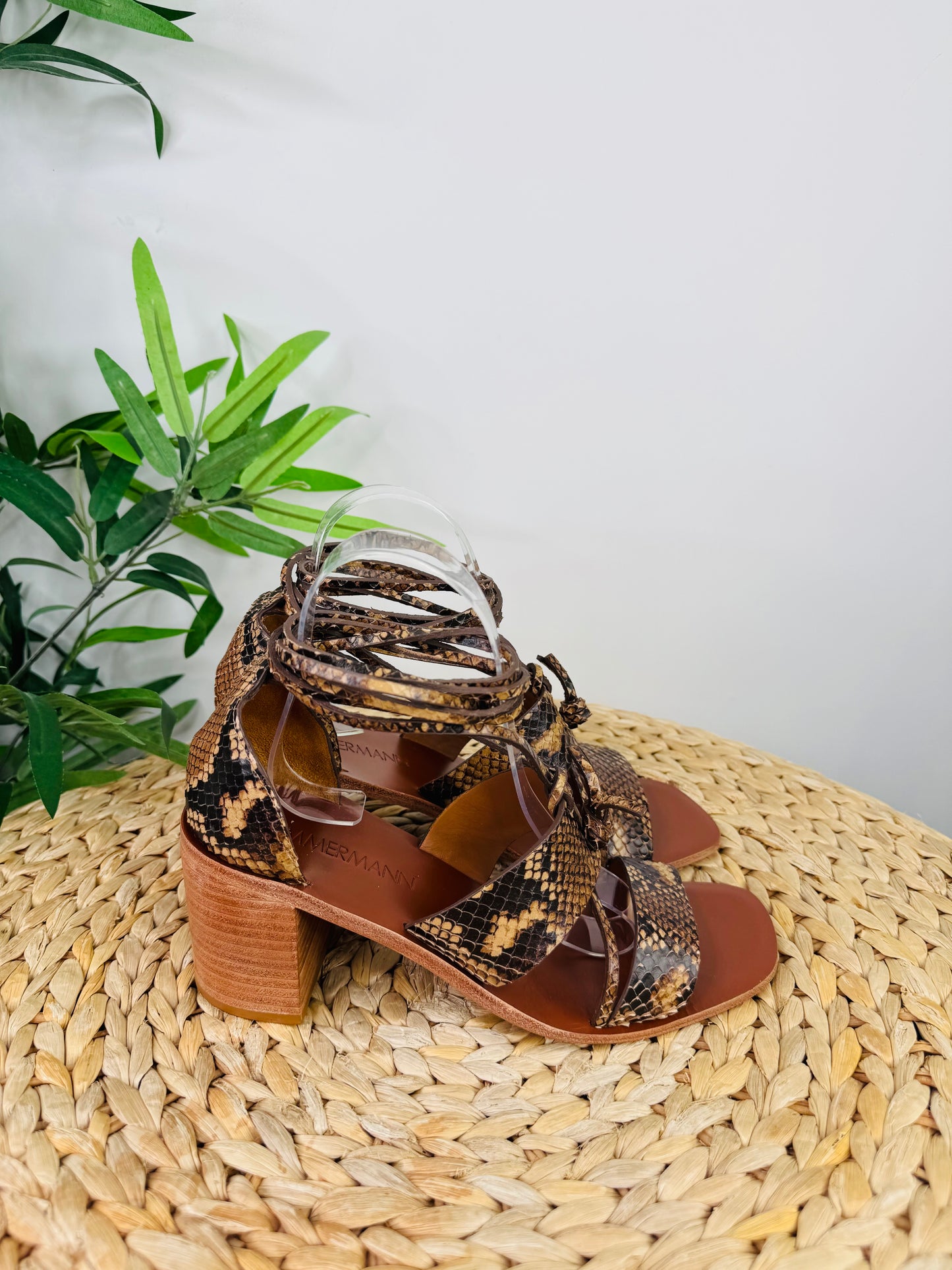 Snakeskin Print Heels - Size 38