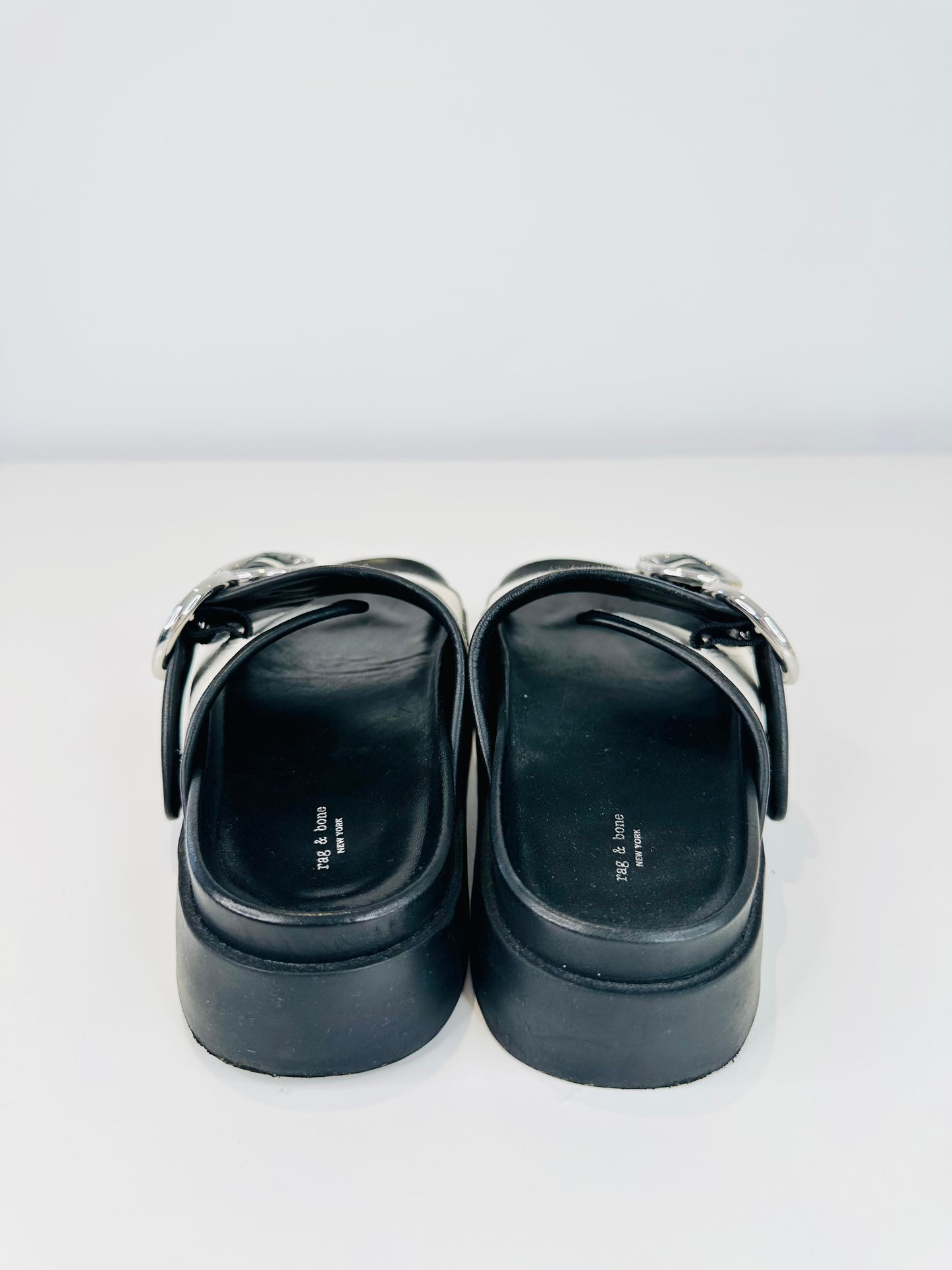 Leather & Canvas Slides - Size 37