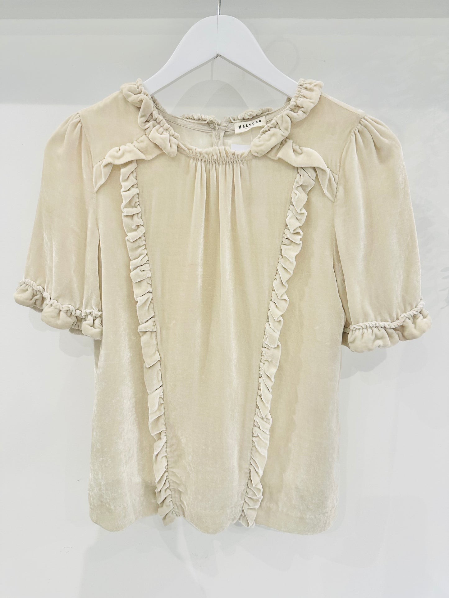 Velvet Frill Top - Size XS