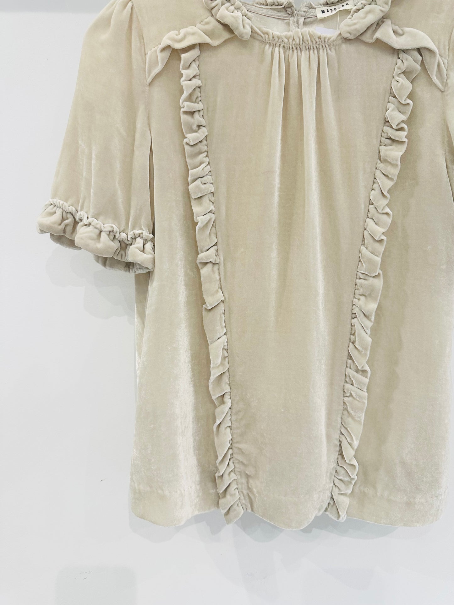 Velvet Frill Top - Size XS