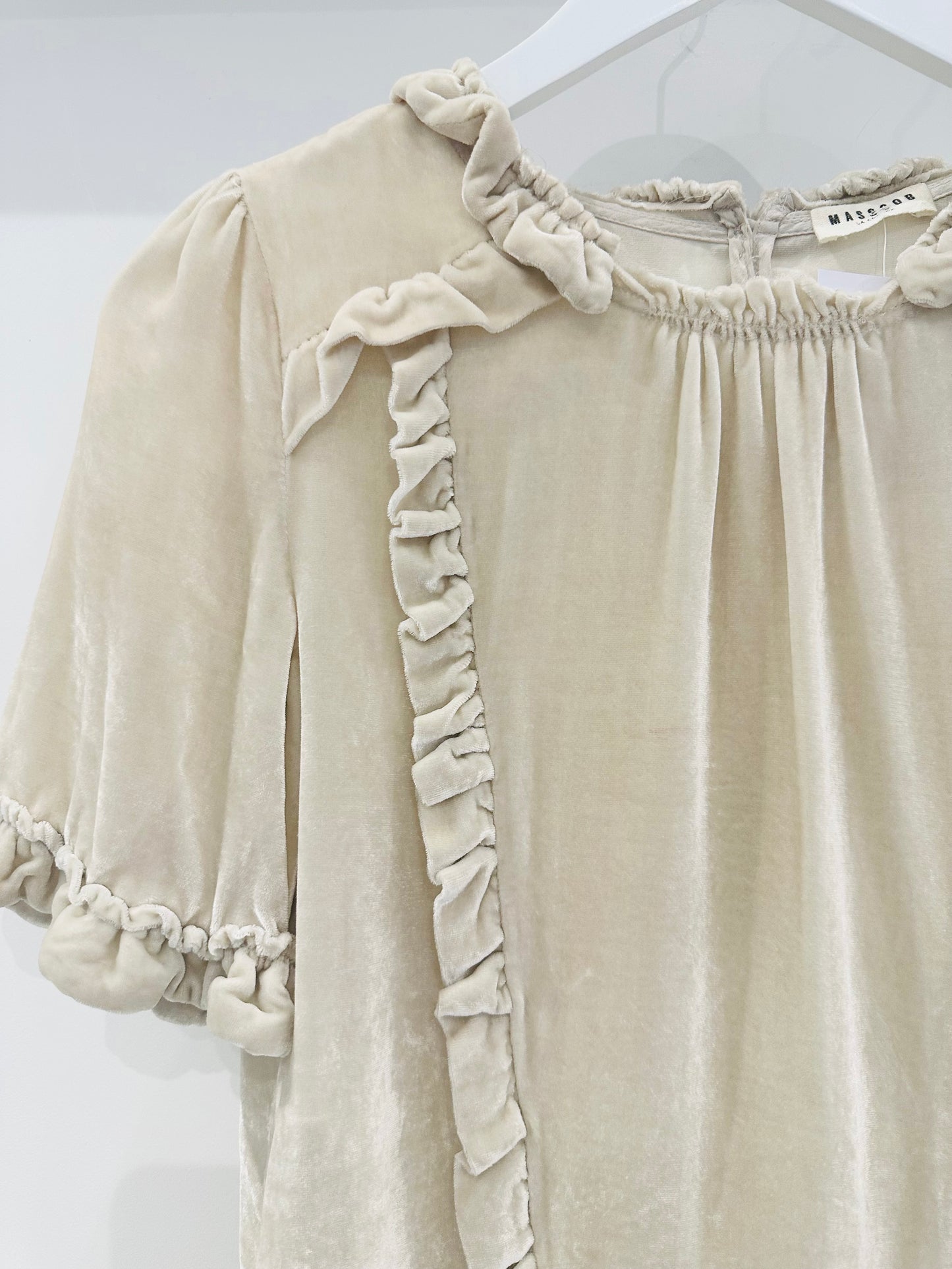 Velvet Frill Top - Size XS