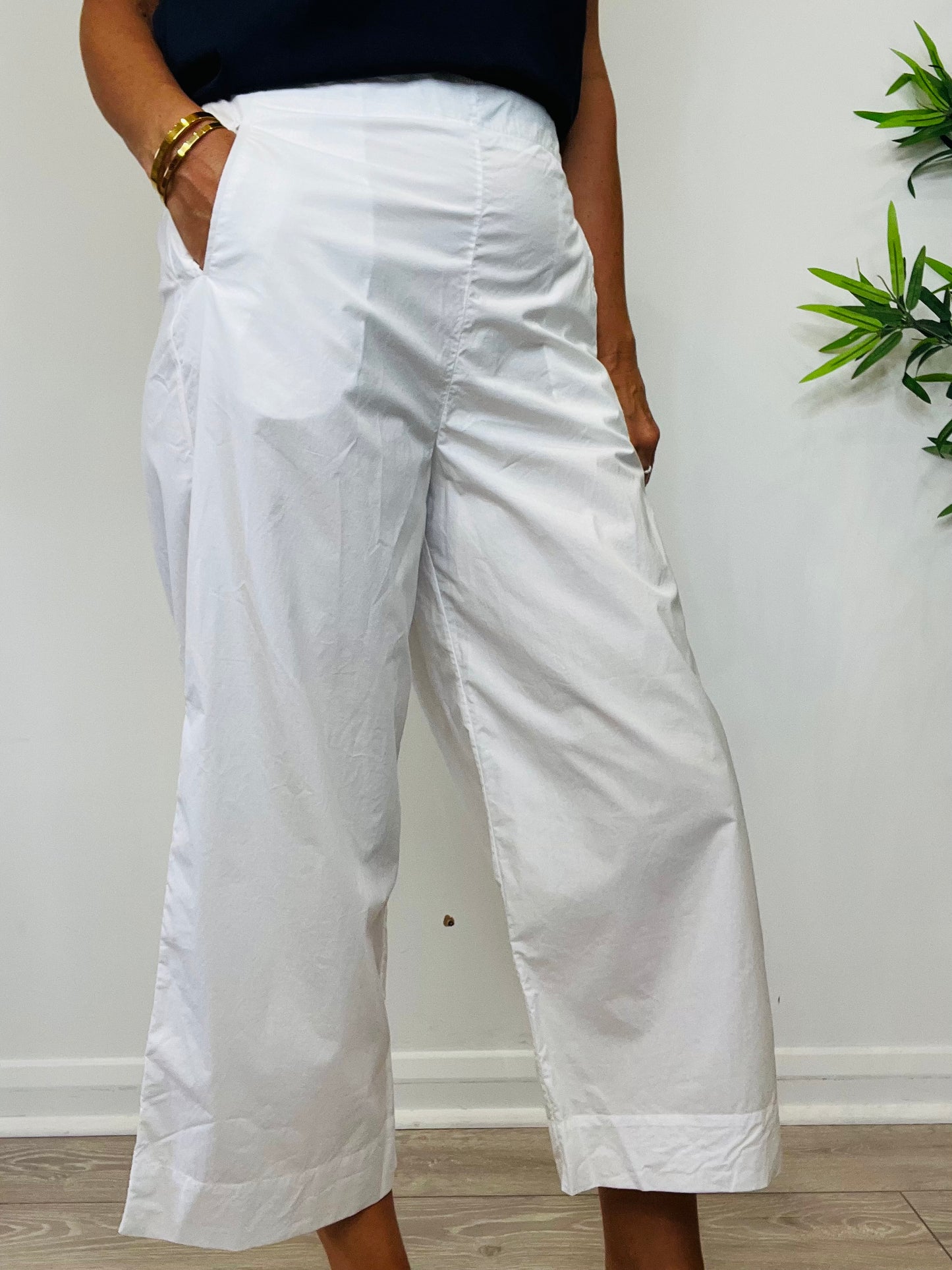 Cropped Cotton Trousers - Size 2