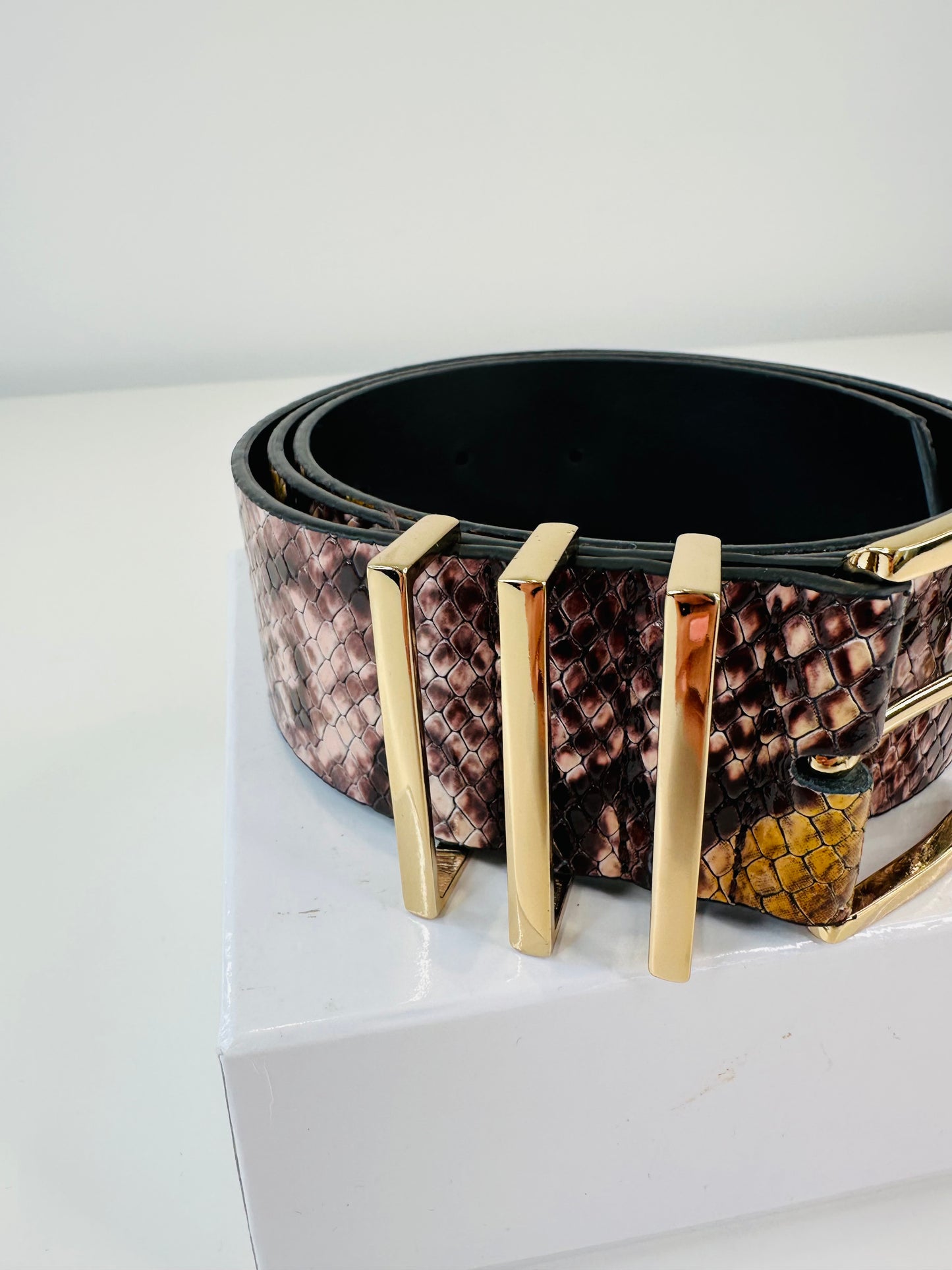 Snakeskin Leather Belt - M/L