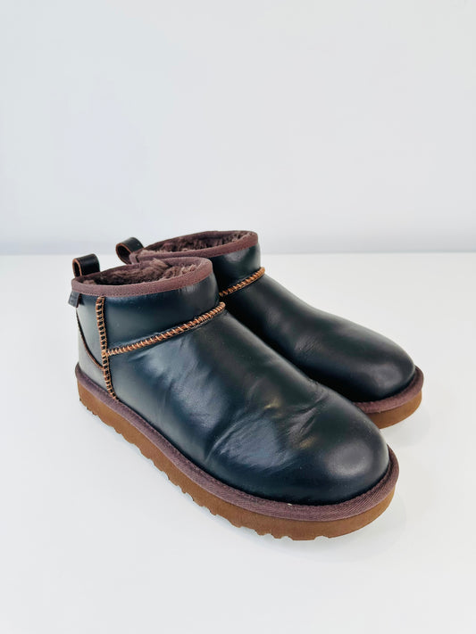 Leather Ultra Mini Boots - Size 40