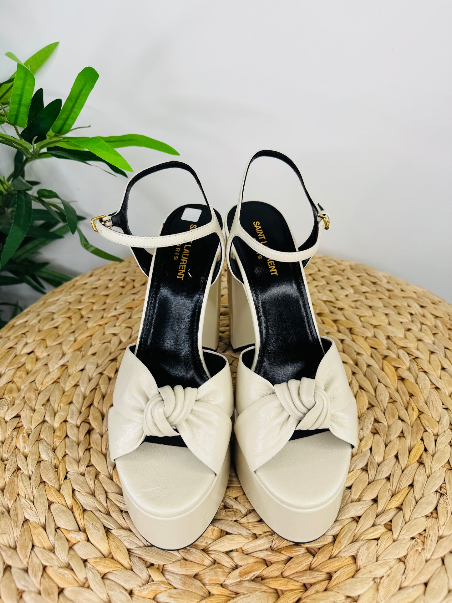 Leather Platform Heels - Size 40