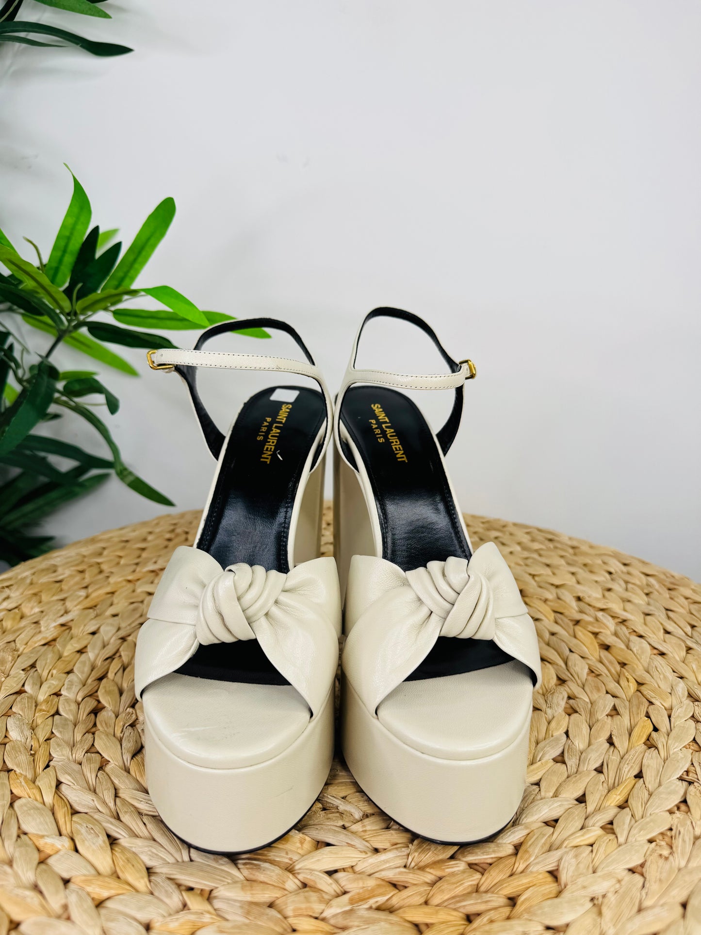 Leather Platform Heels - Size 40