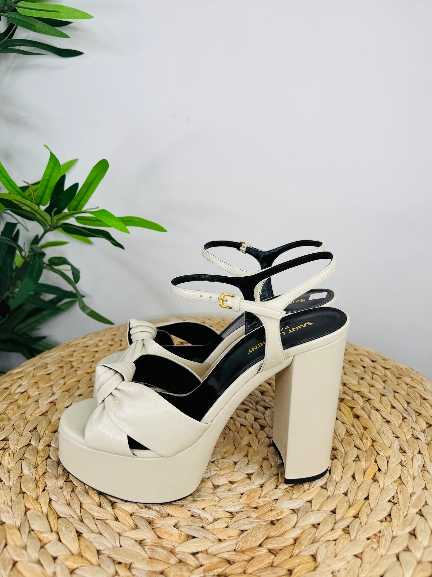 Leather Platform Heels - Size 40