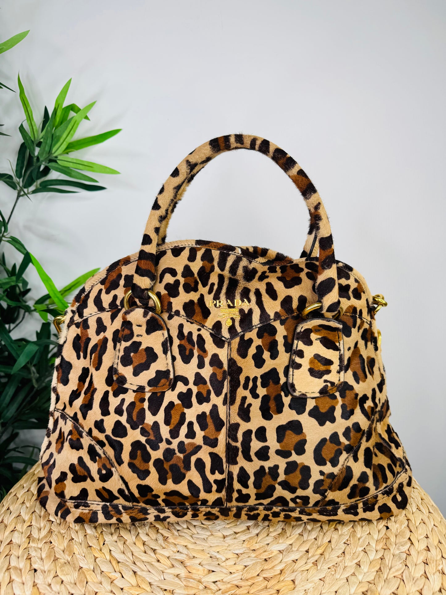 Cavallino Leopard Print Bowling Bag