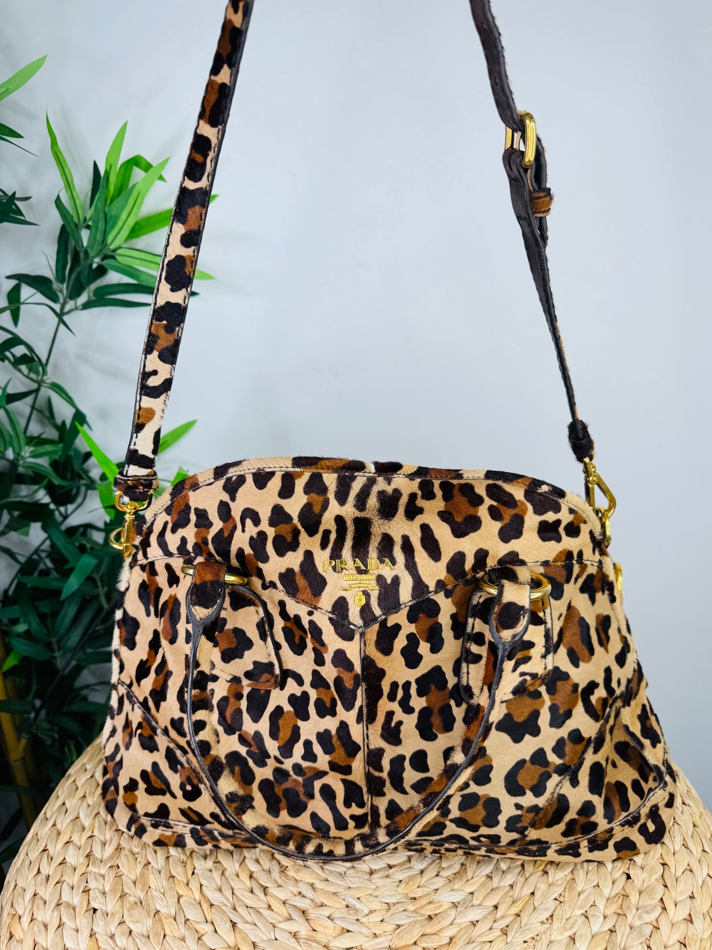 Cavallino Leopard Print Bowling Bag
