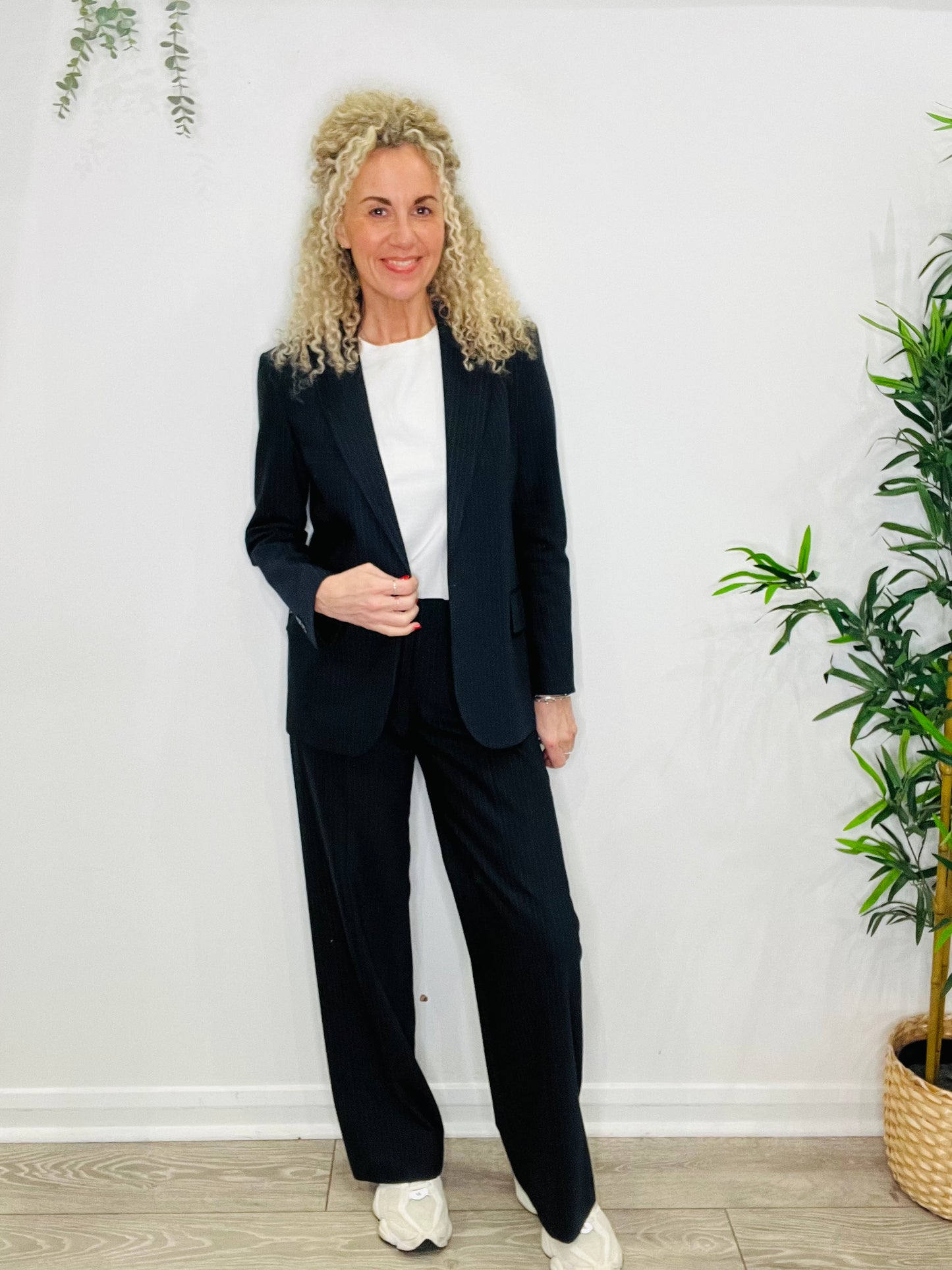 Pinstripe Trouser Suit - Size 40