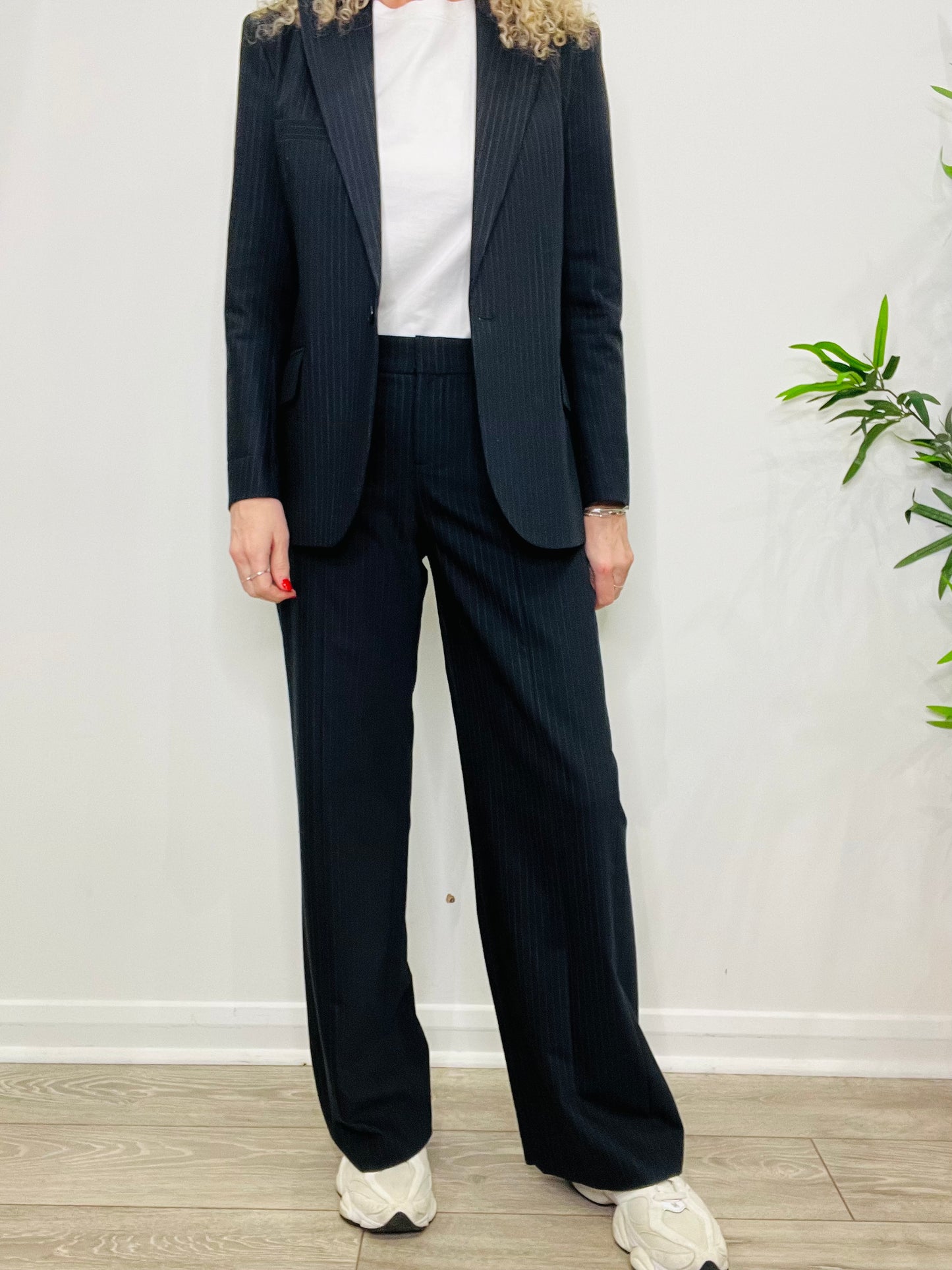 Pinstripe Trouser Suit - Size 40