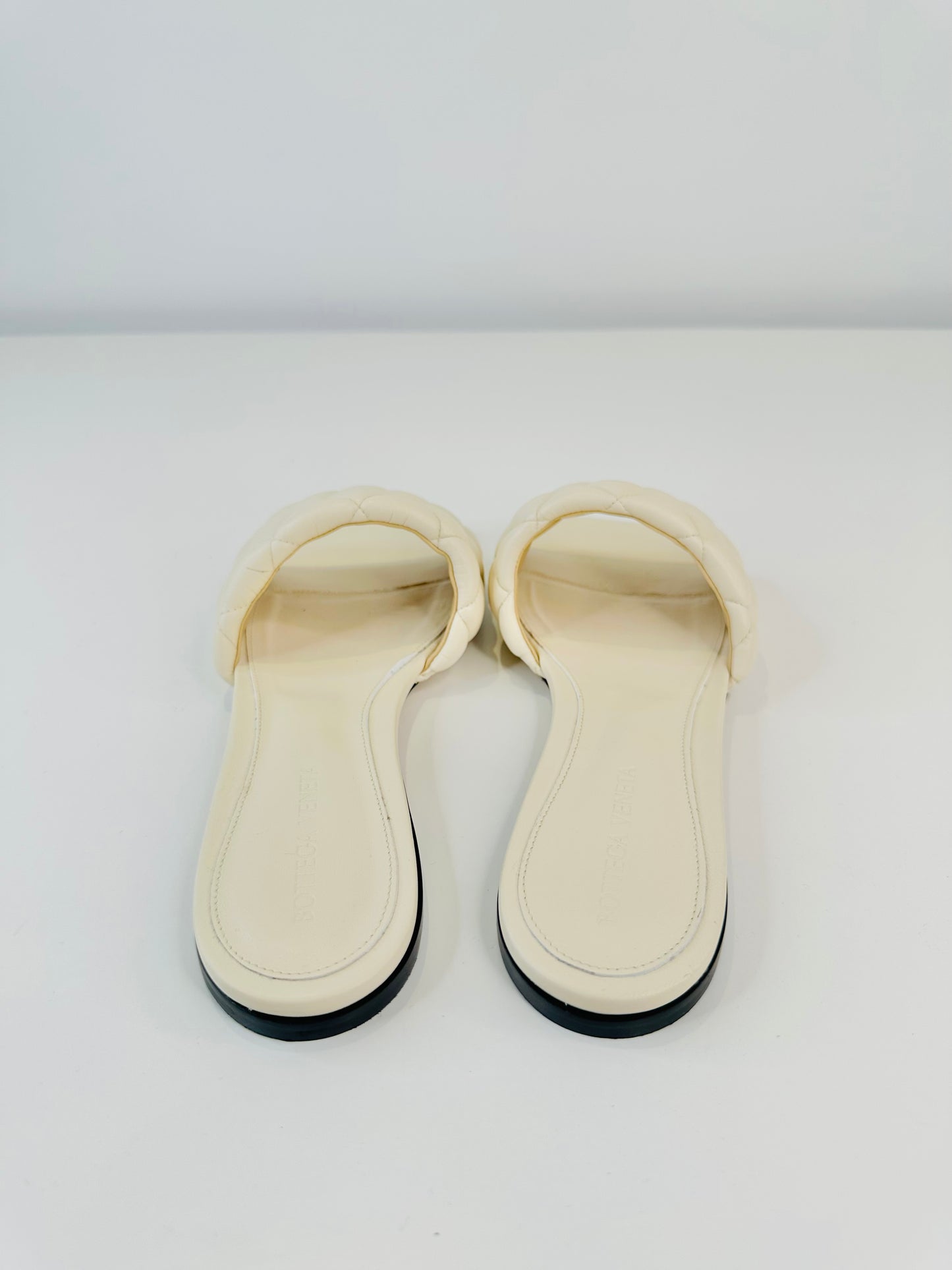 Quilted Leather Slides - Size 38.5