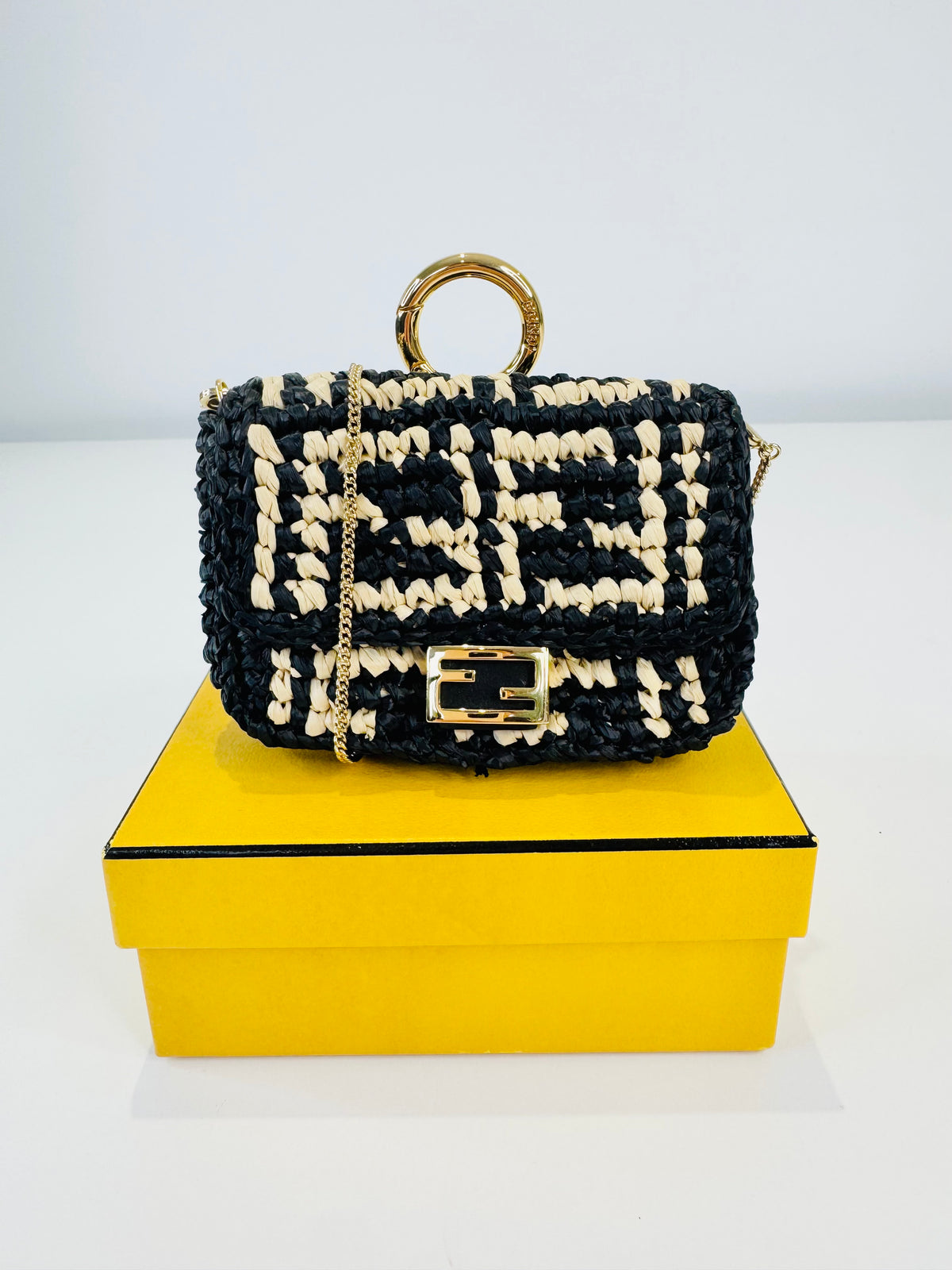 Raffia Nano Baguette Charm
