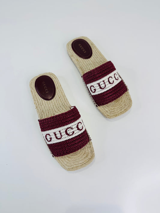 Raffia Espadrille Slides - Size 36.5