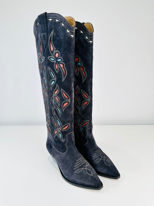 Embroidered Denvee Boots - Size 40
