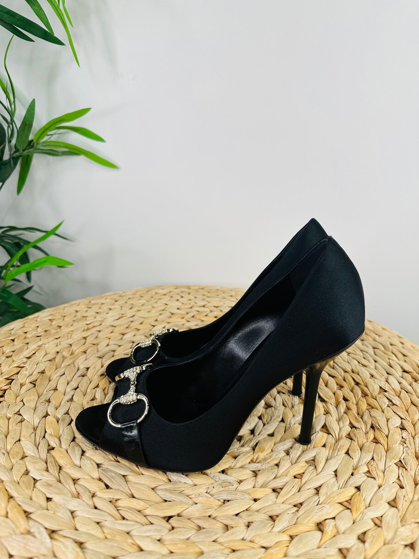 Satin Horsebit Heels - Size 37.5