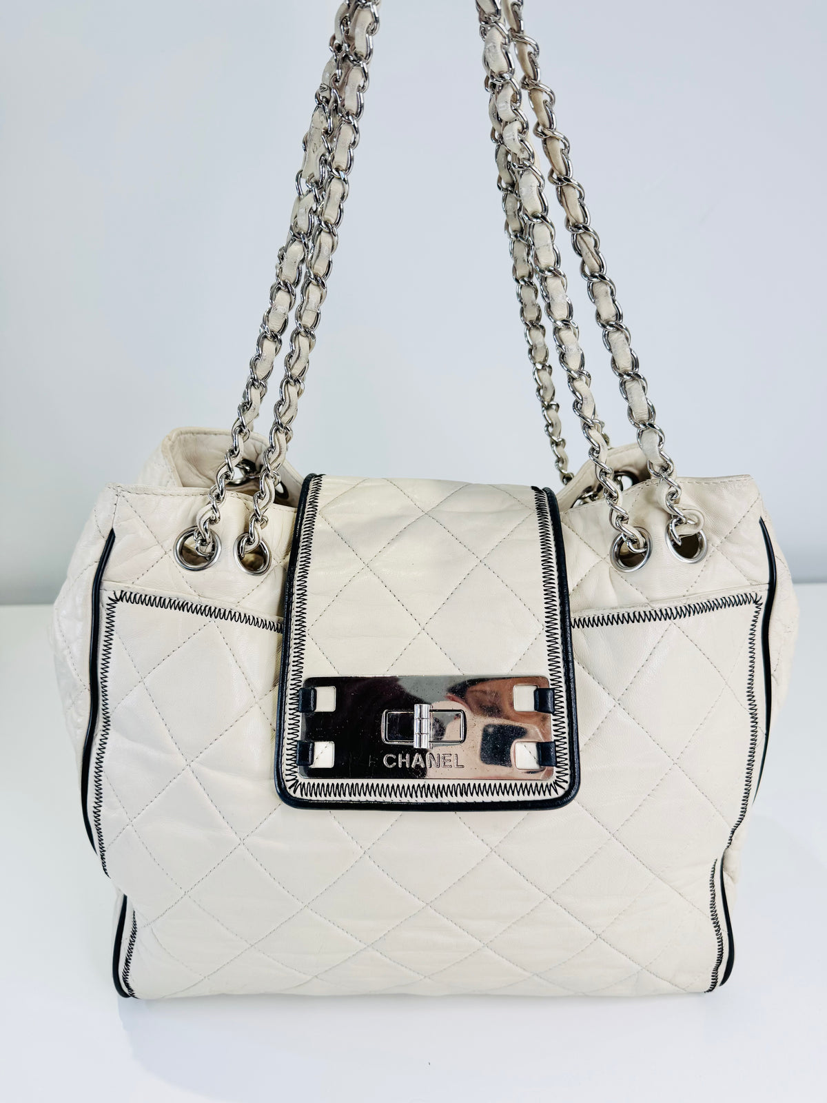 Quilted Lambskin East/West Reissue Tote