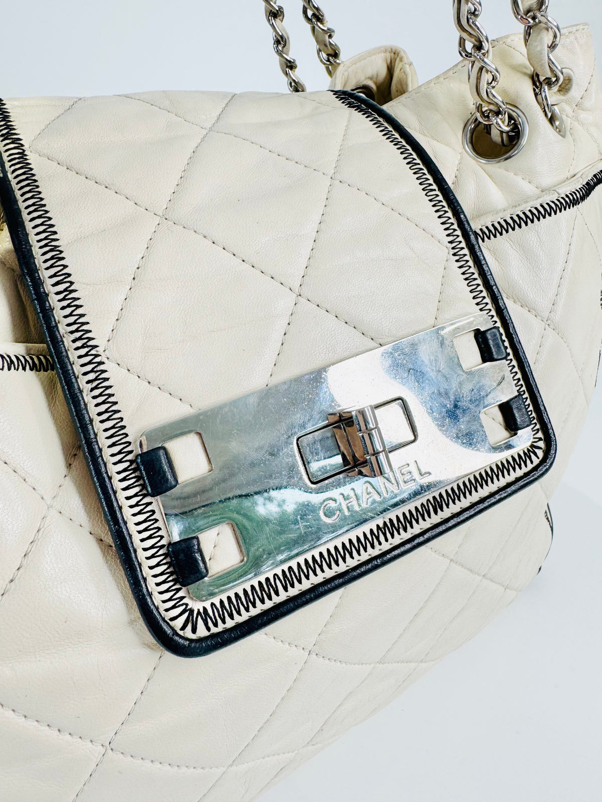 Quilted Lambskin East/West Reissue Tote