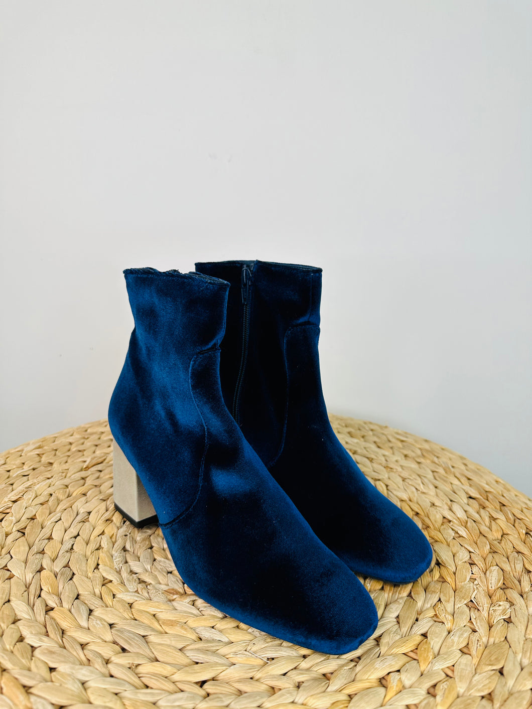 Velvet Ankle Boots - Size 37