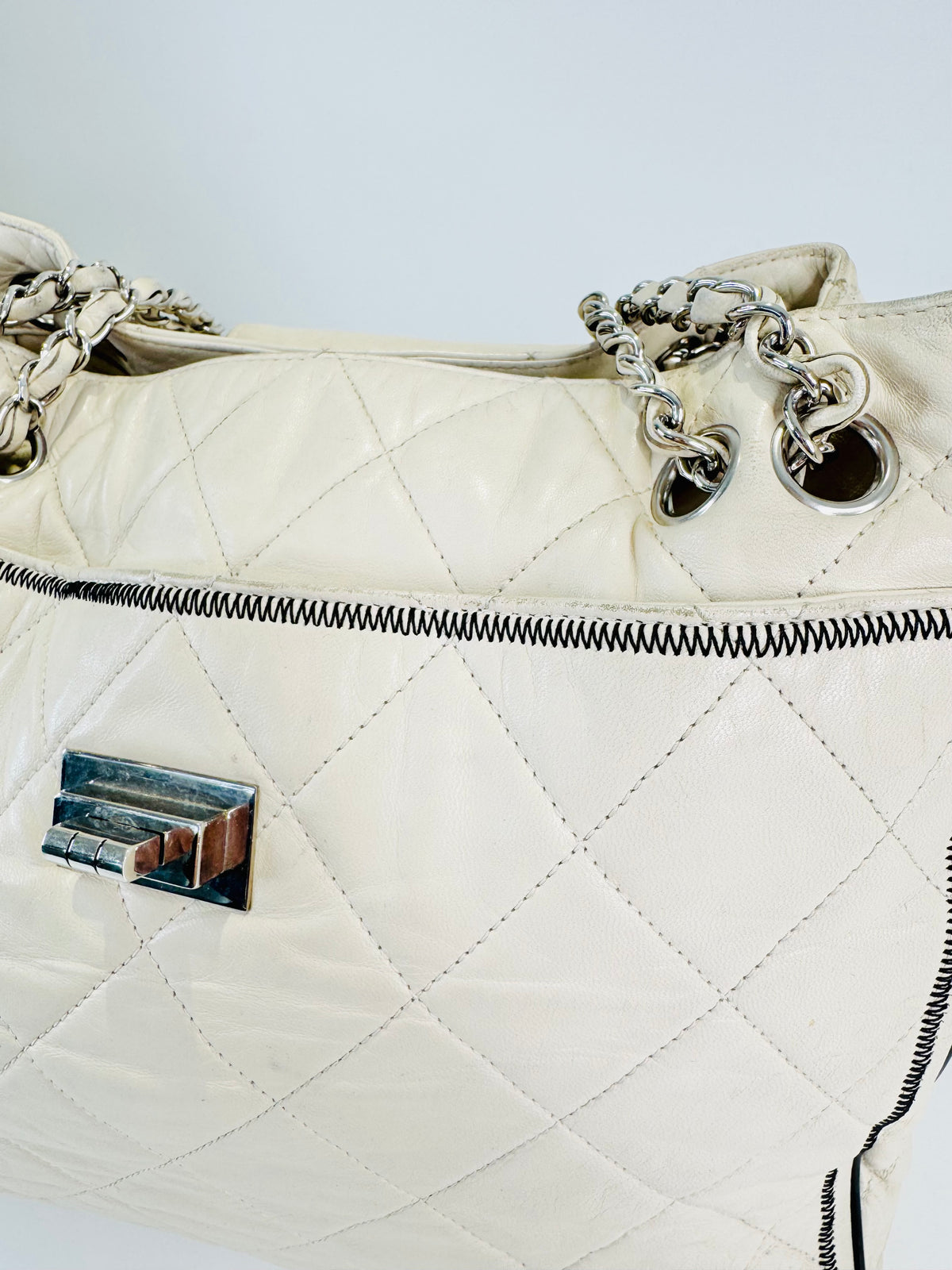 Quilted Lambskin East/West Reissue Tote