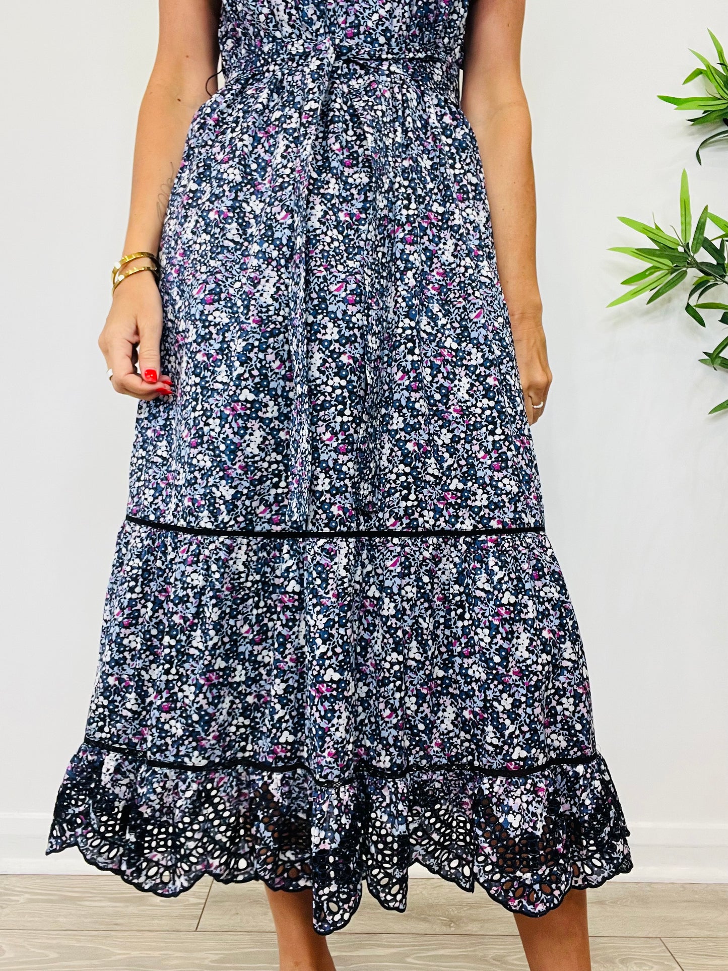 Floral Midi Dress - Size S