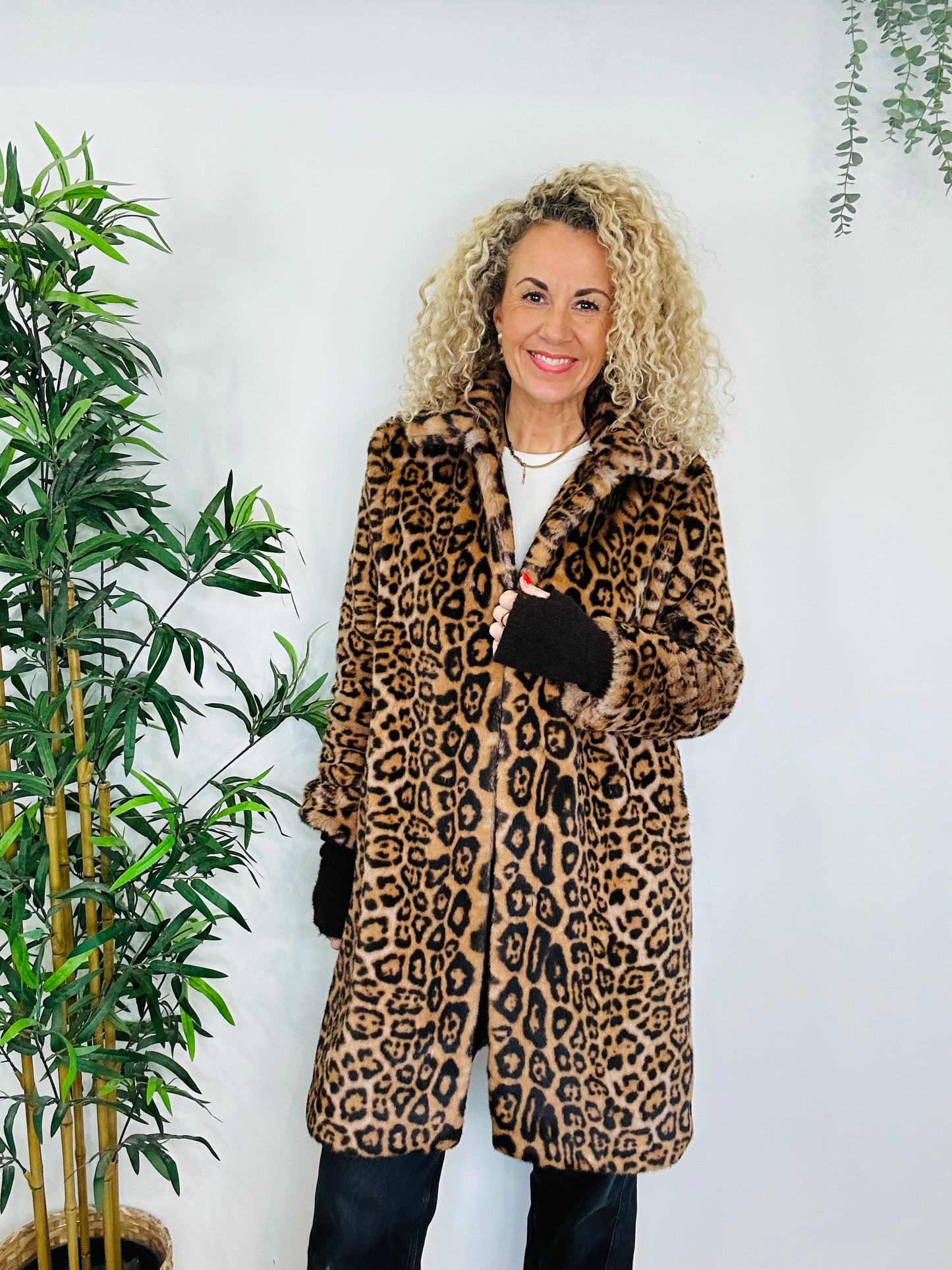 Leopard Print Coat - Size 2