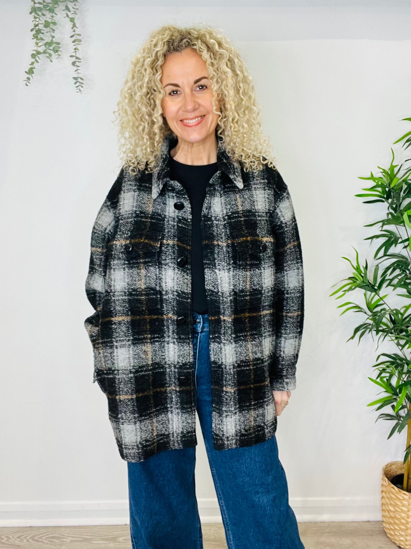 Harveli Check Jacket - Size 36