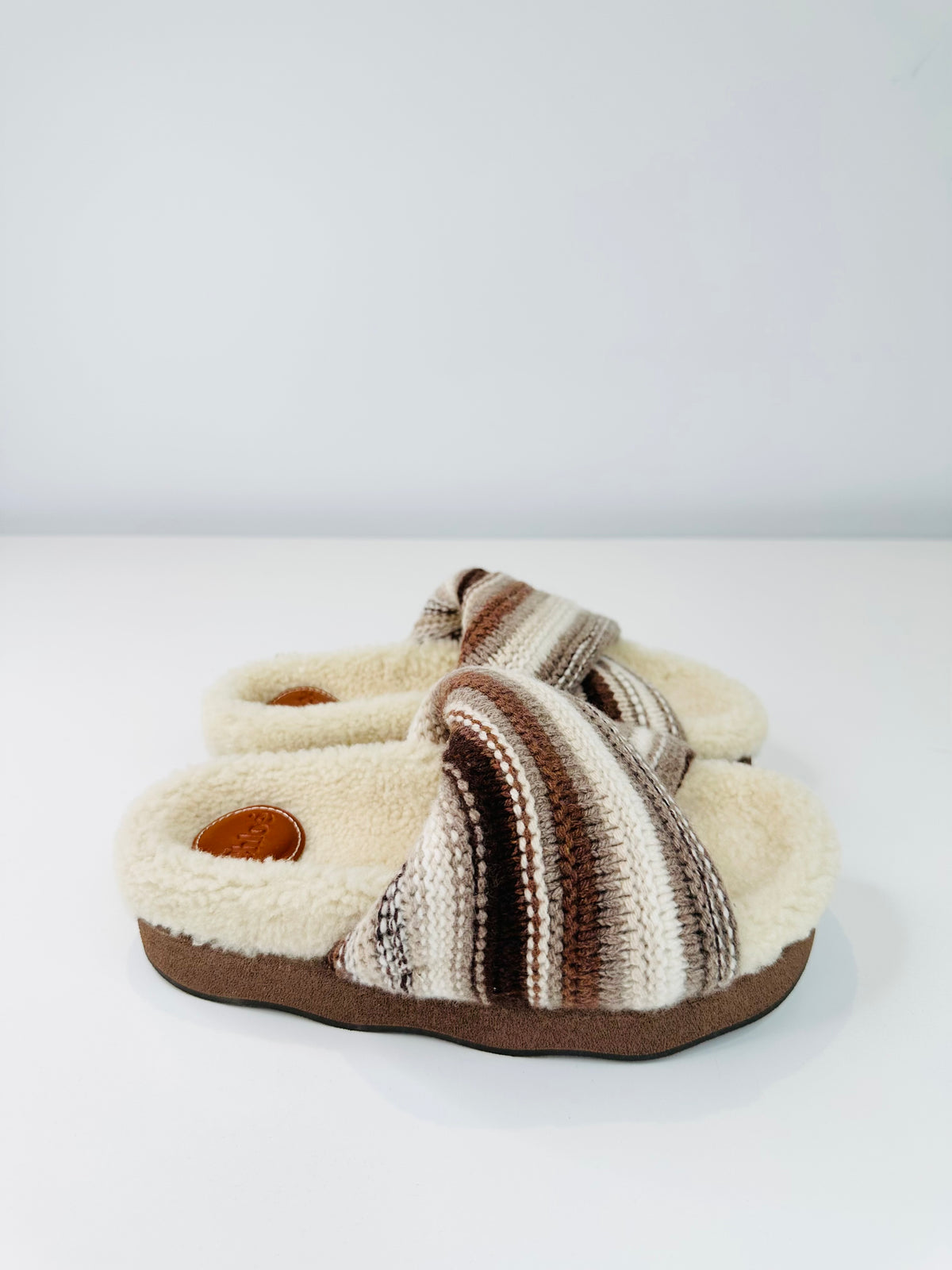 Wavy Shearling Slides - Multiple Sizes