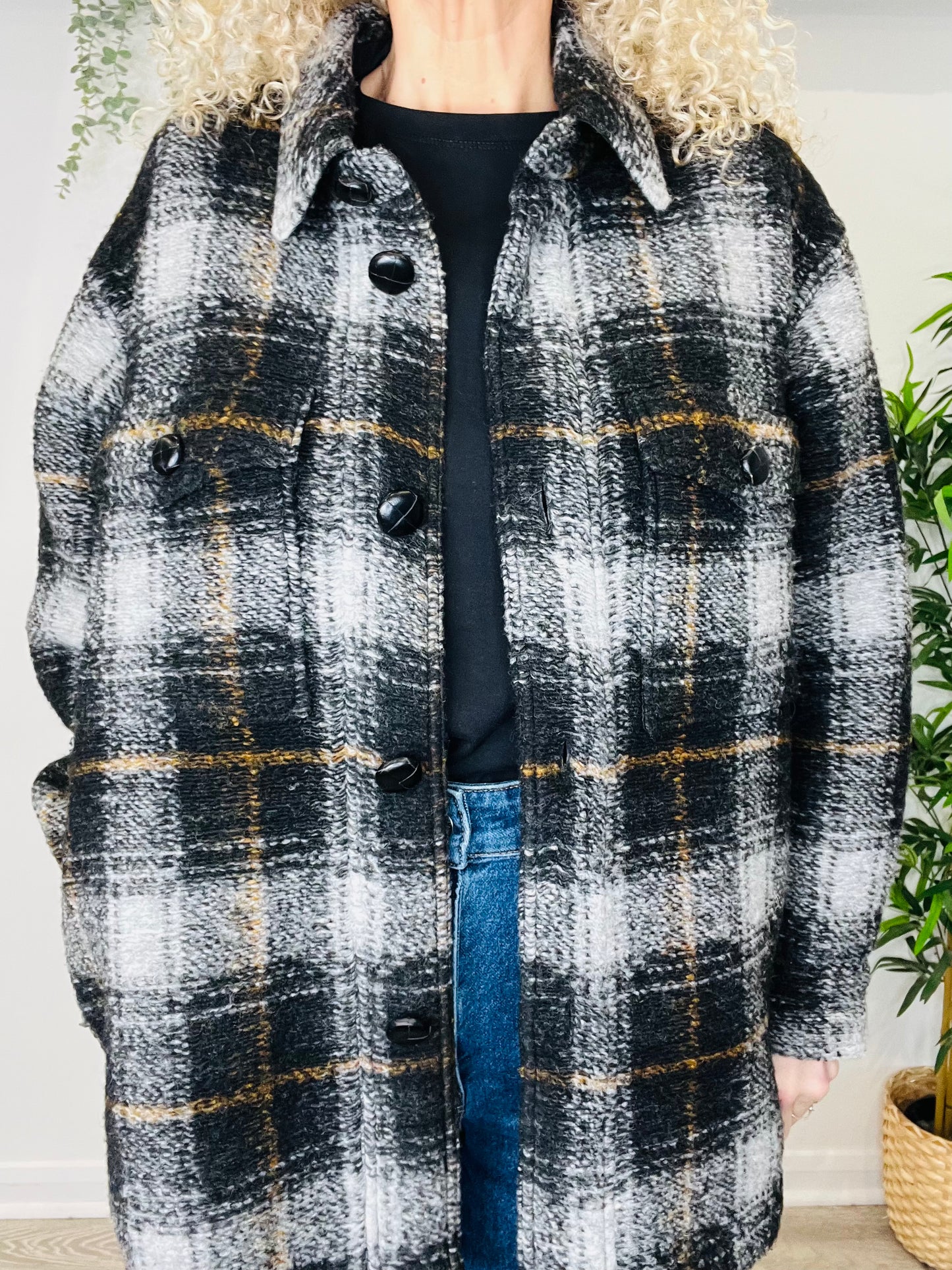 Harveli Check Jacket - Size 36