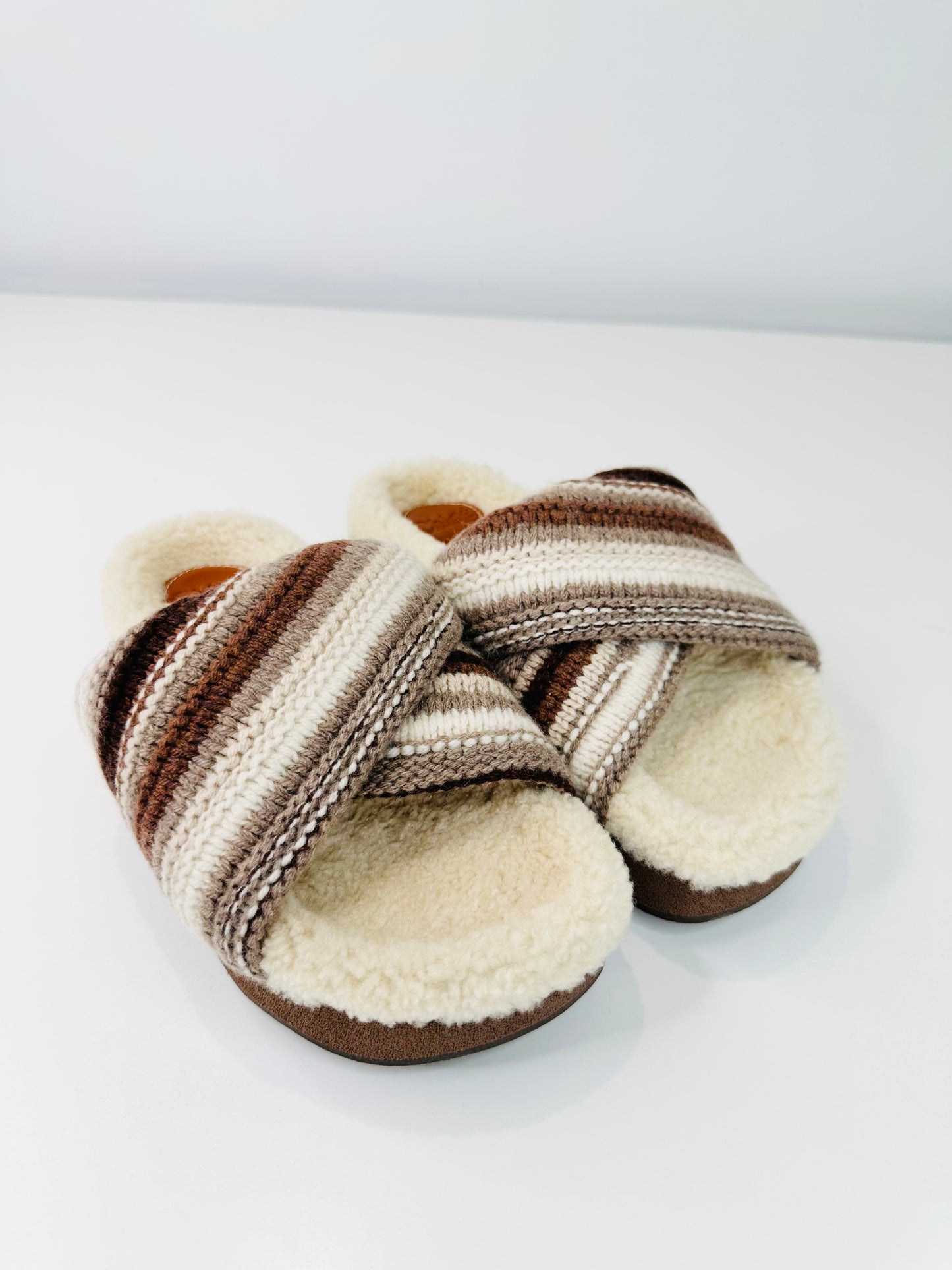 Wavy Shearling Slides - Multiple Sizes