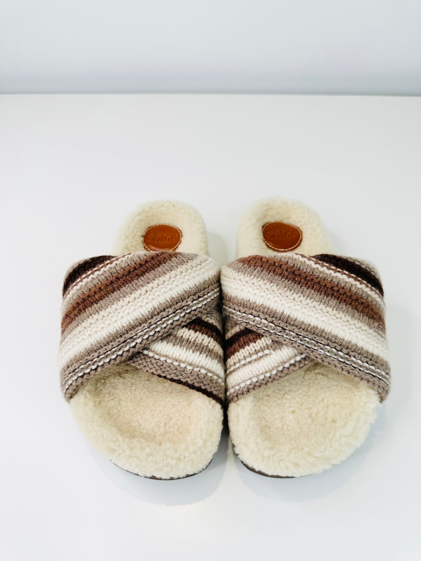 Wavy Shearling Slides - Multiple Sizes