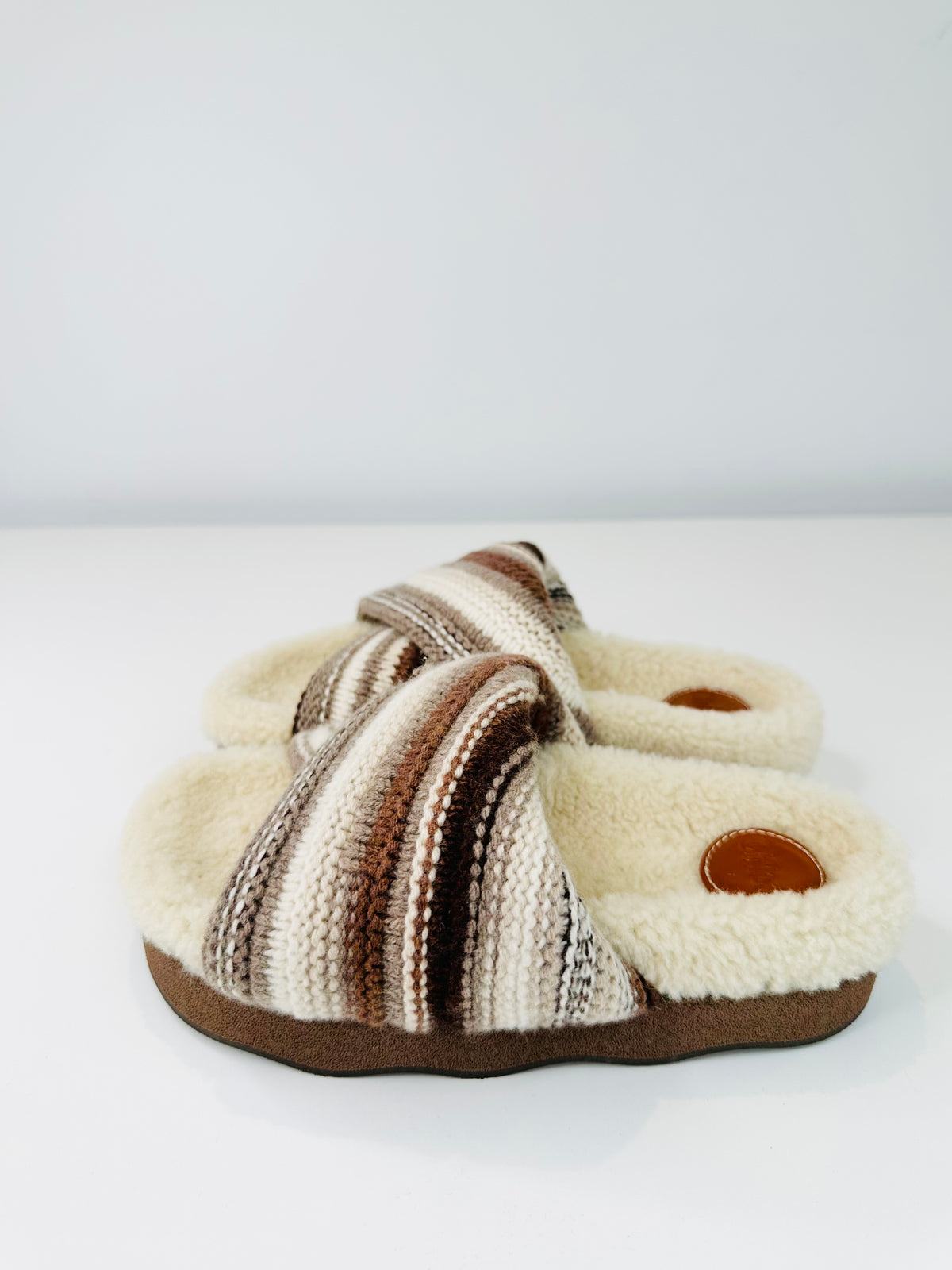 Wavy Shearling Slides - Multiple Sizes