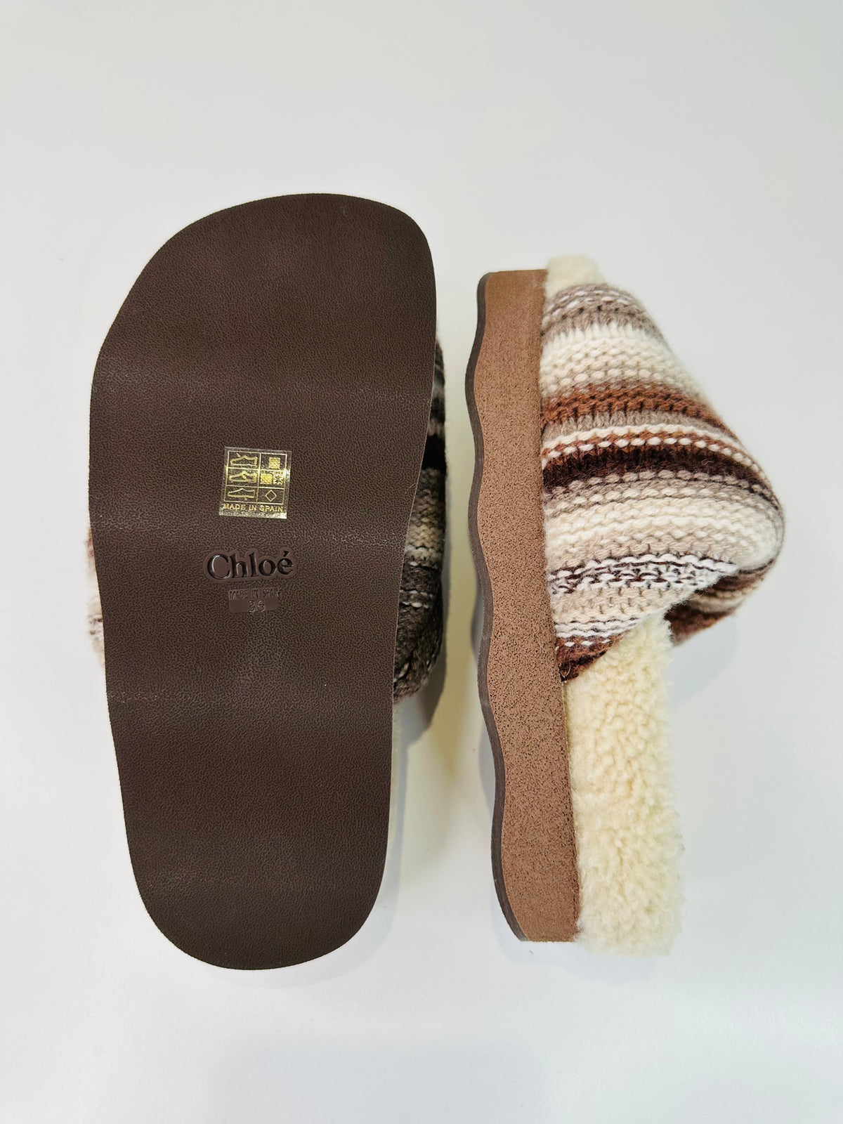 Wavy Shearling Slides - Multiple Sizes