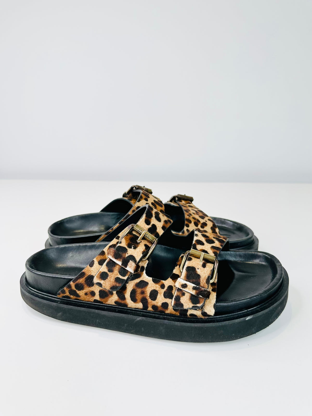 Leopard Print Lennya Slide Sandals - Size 40