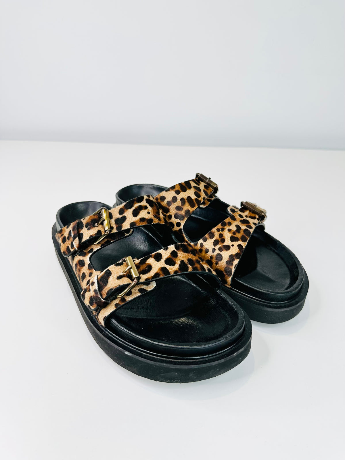 Leopard Print Lennya Slide Sandals - Size 40