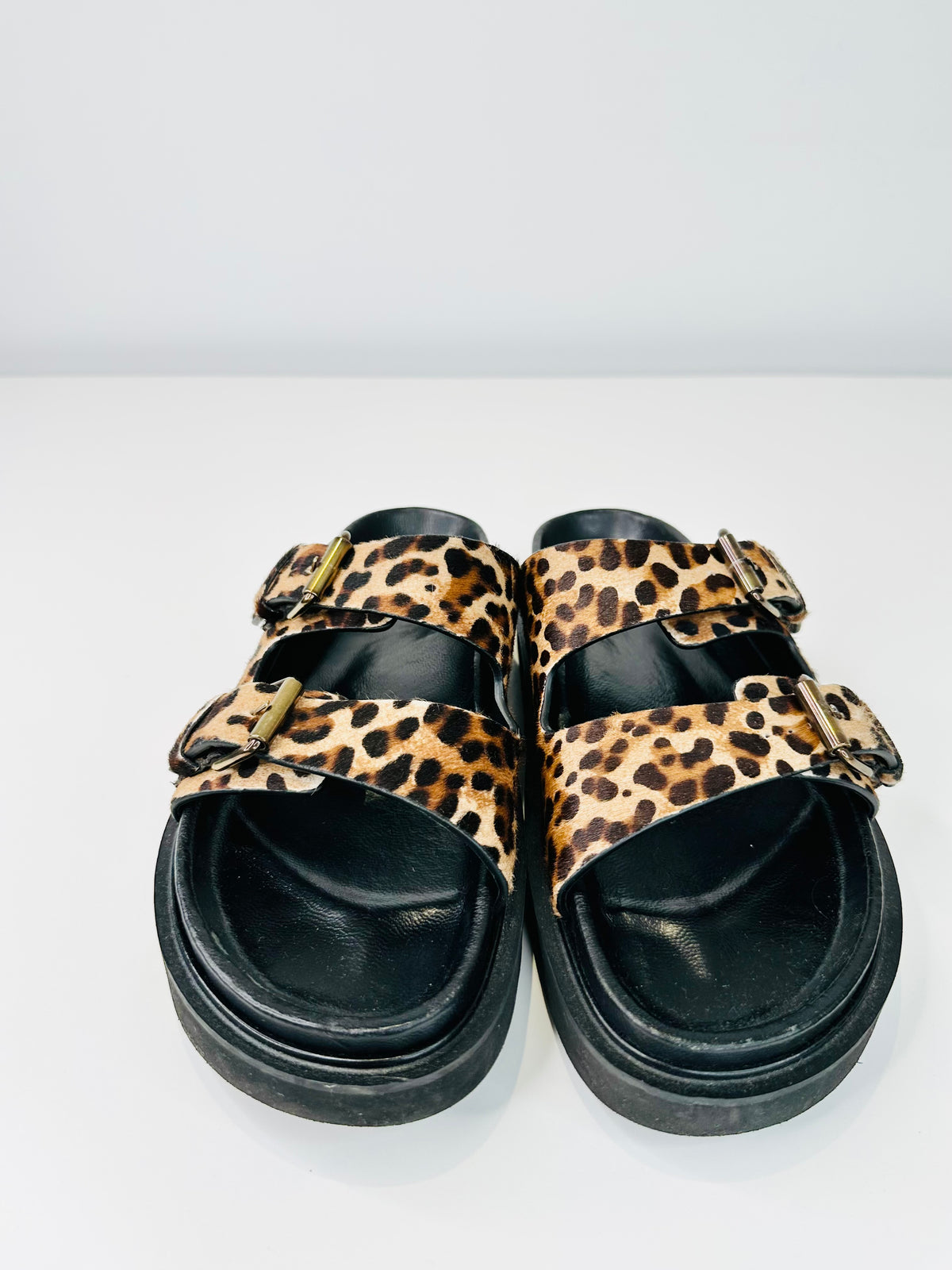 Leopard Print Lennya Slide Sandals - Size 40