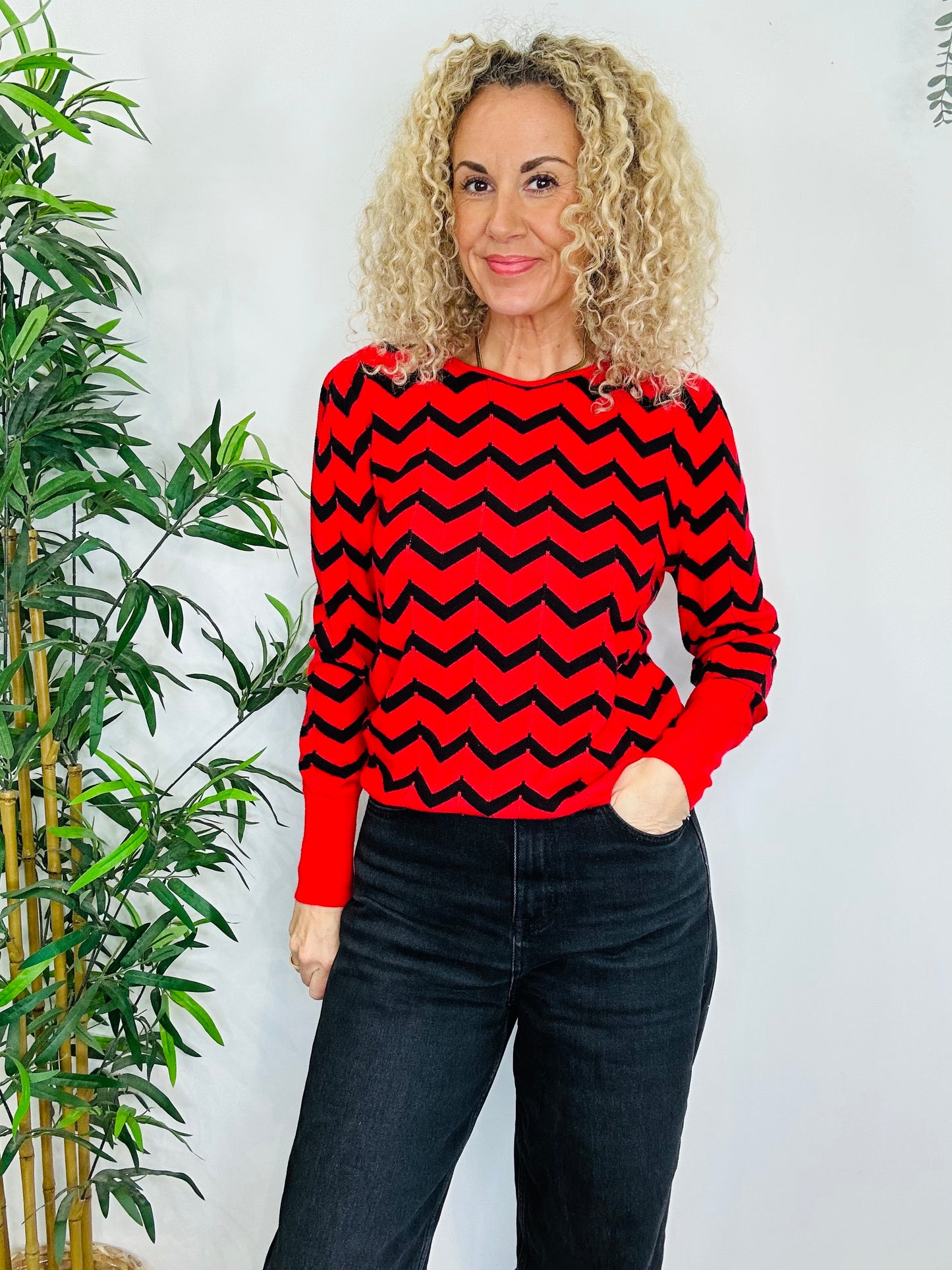 Chevron Knit Jumper - Size L