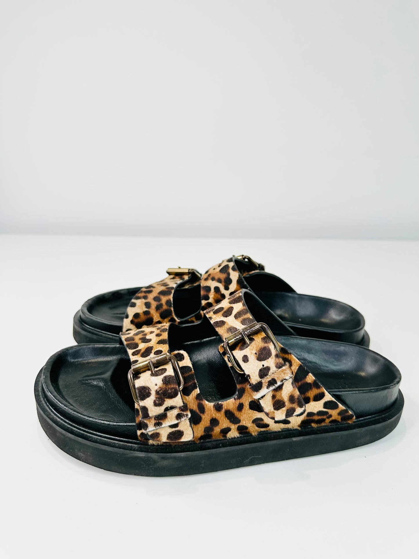 Leopard Print Lennya Slide Sandals - Size 40