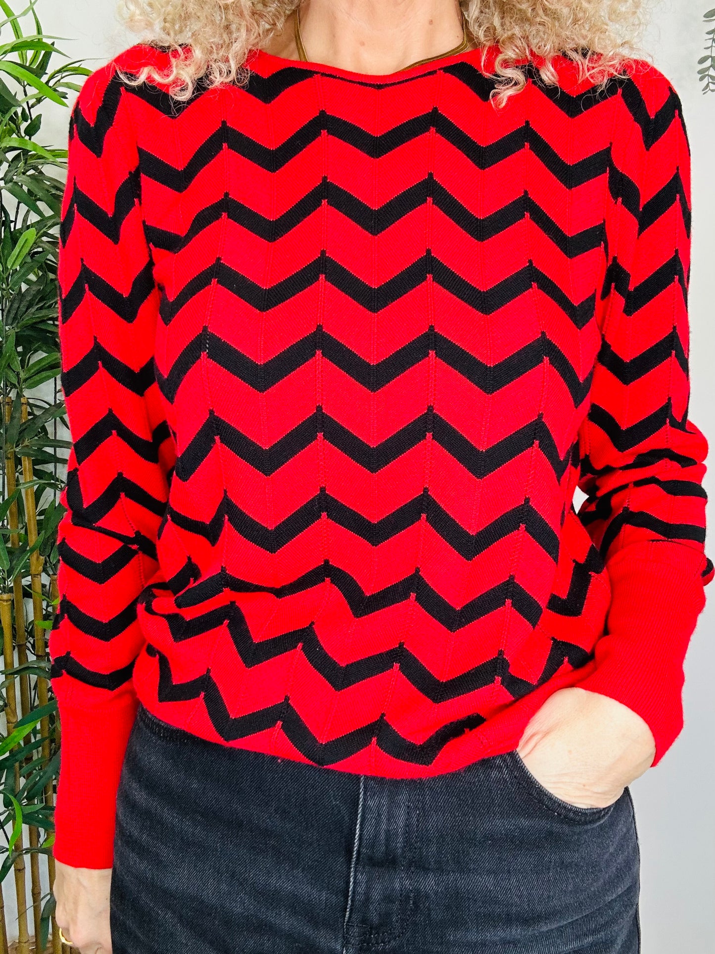 Chevron Knit Jumper - Size L
