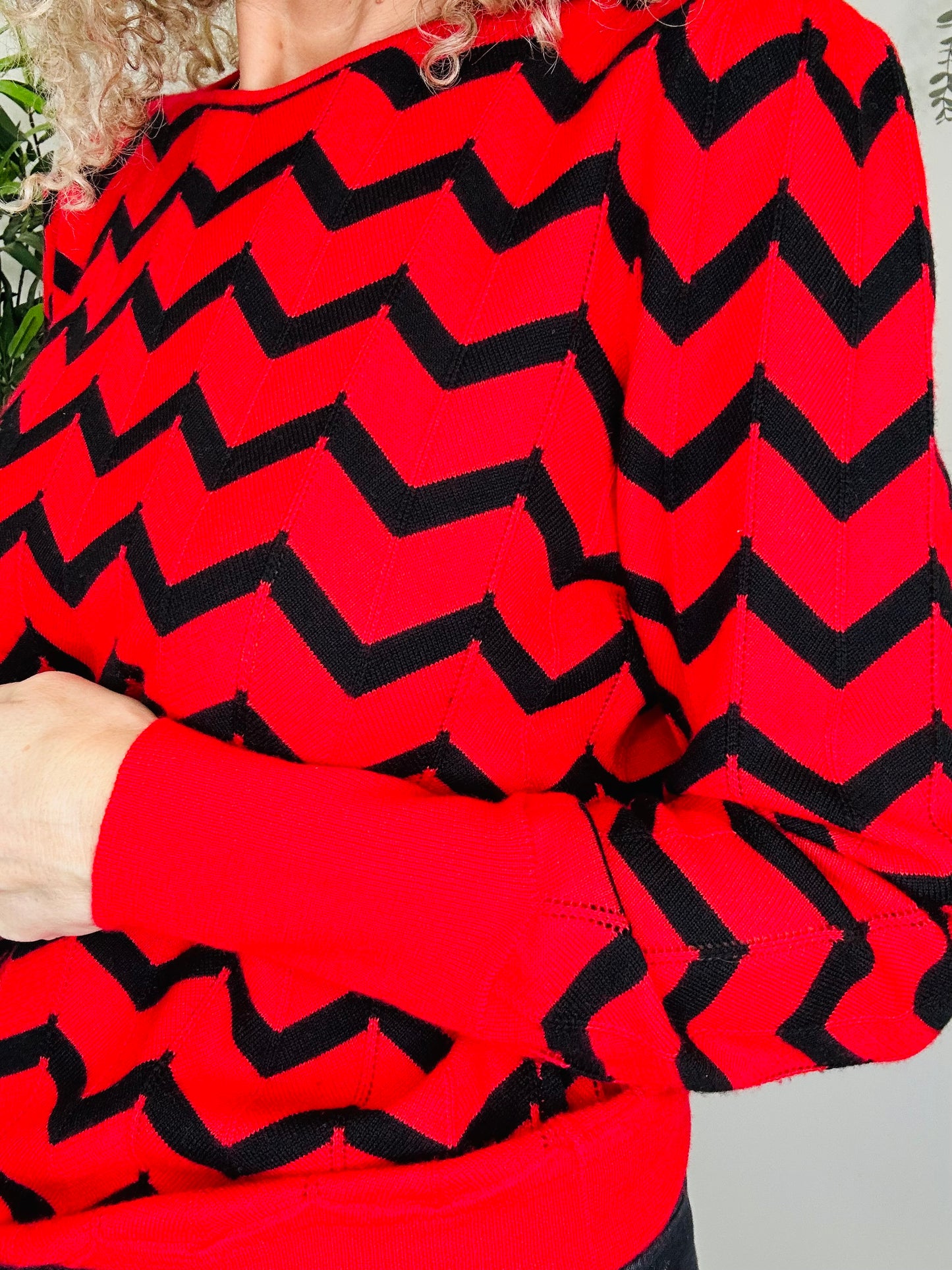 Chevron Knit Jumper - Size L