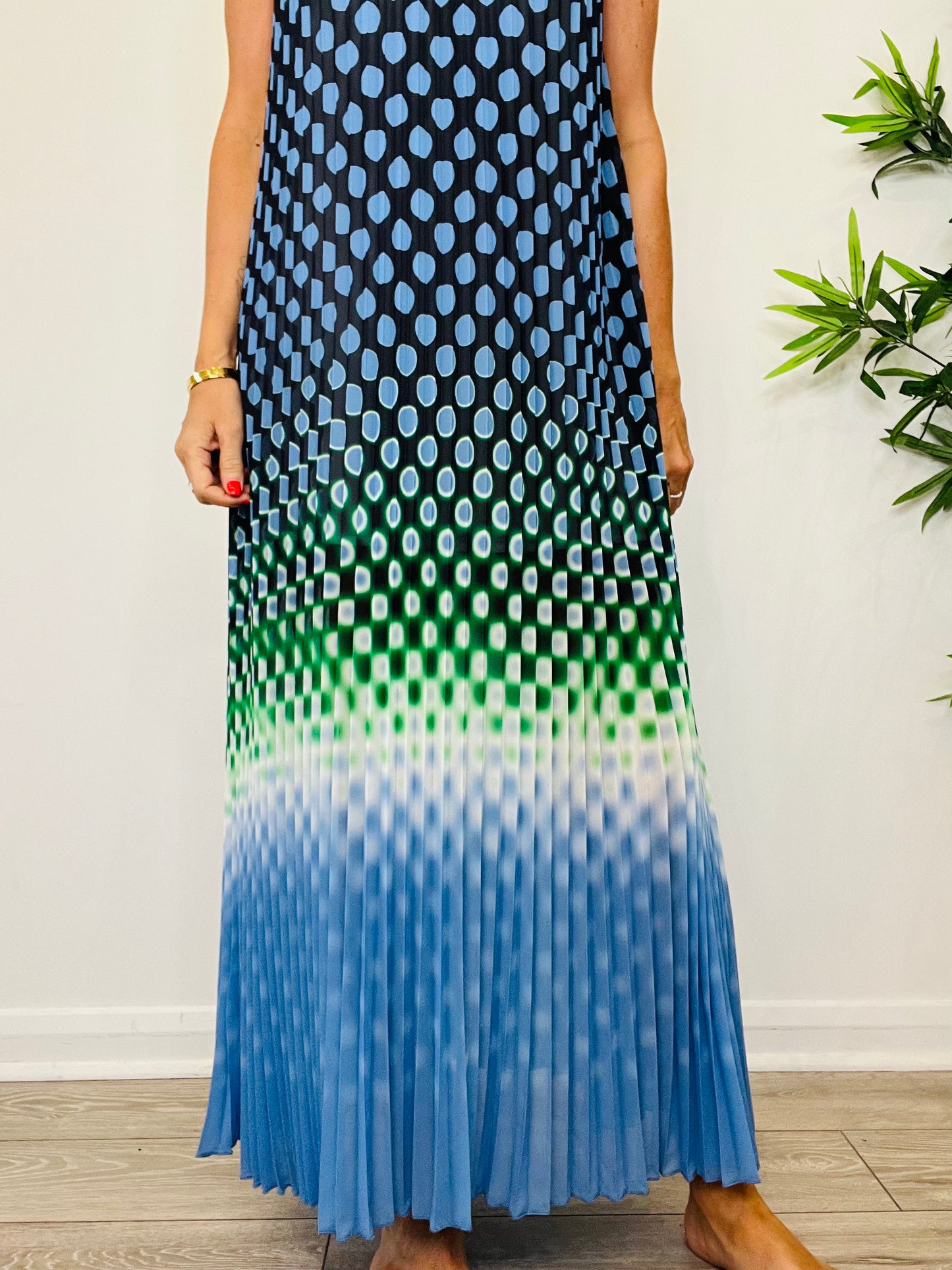 Pleated Maxi Dress - Size 34
