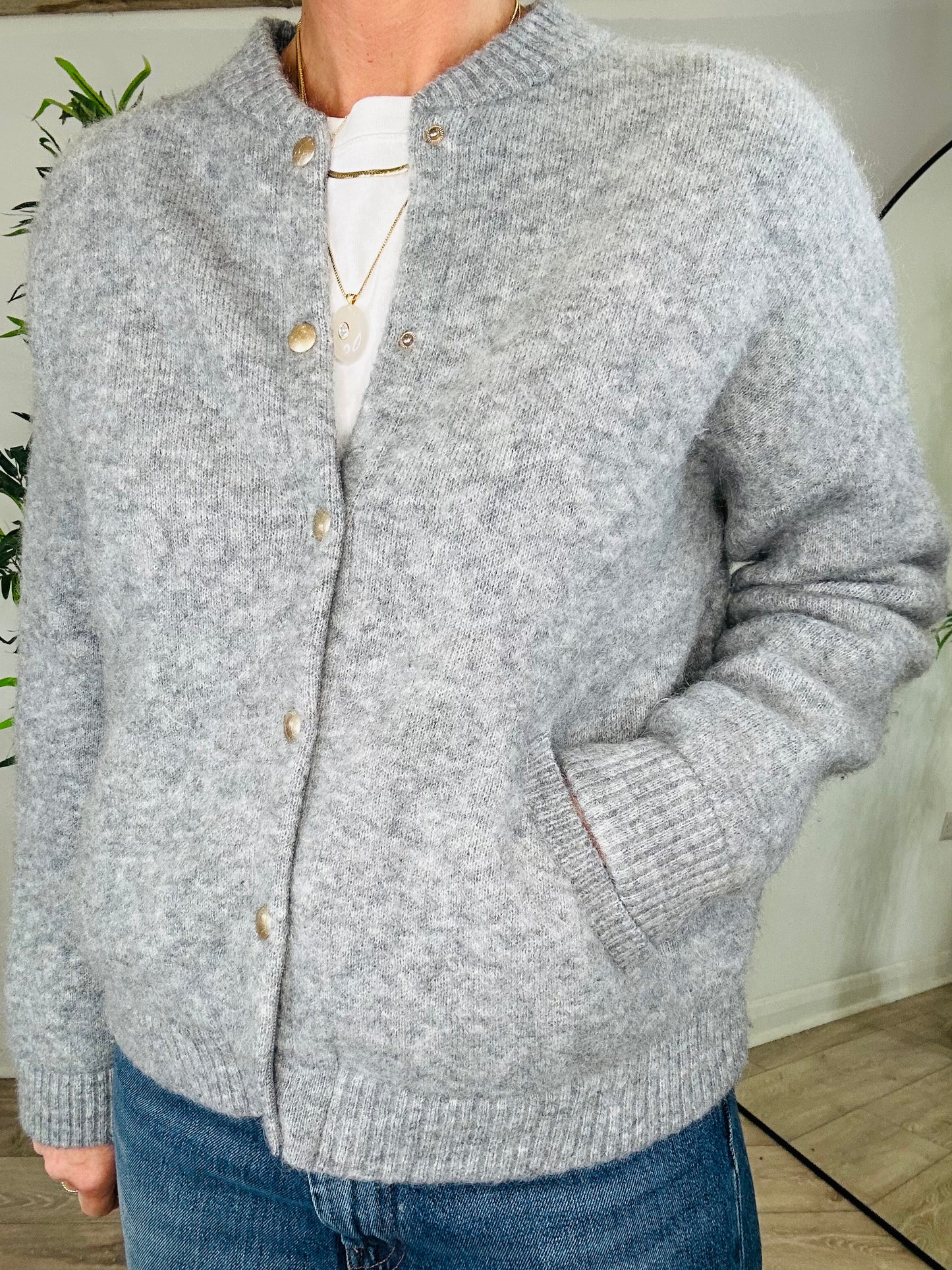 Bomber Style Cardigan - Size M