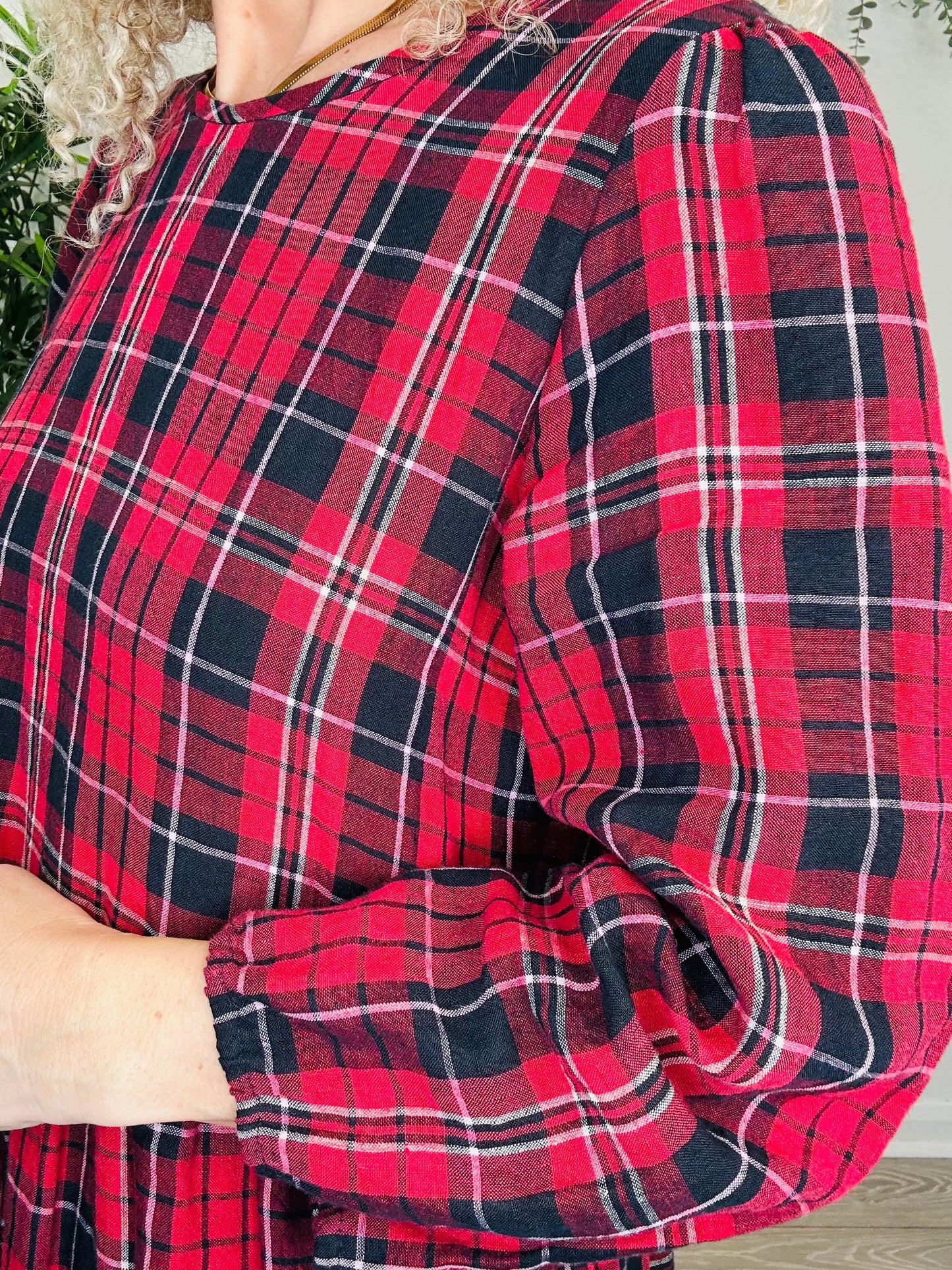 Tartan Midi Dress - Size M